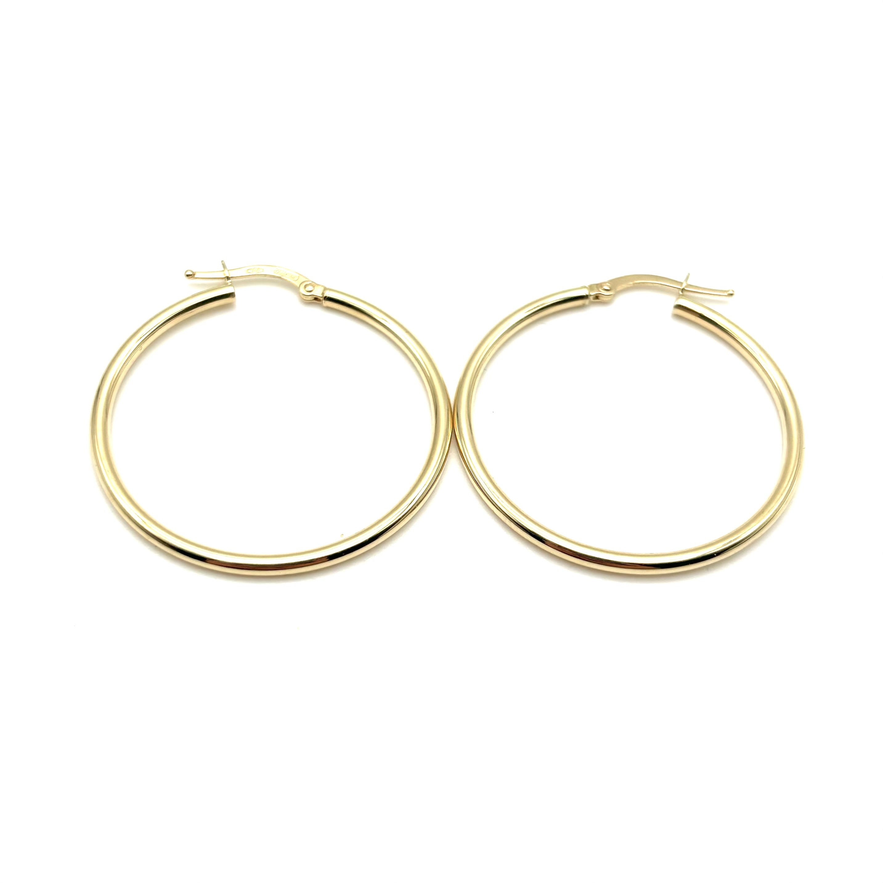 18K GOLD SOLO HOOP EARRINGS - HANDMADE IN ITALY