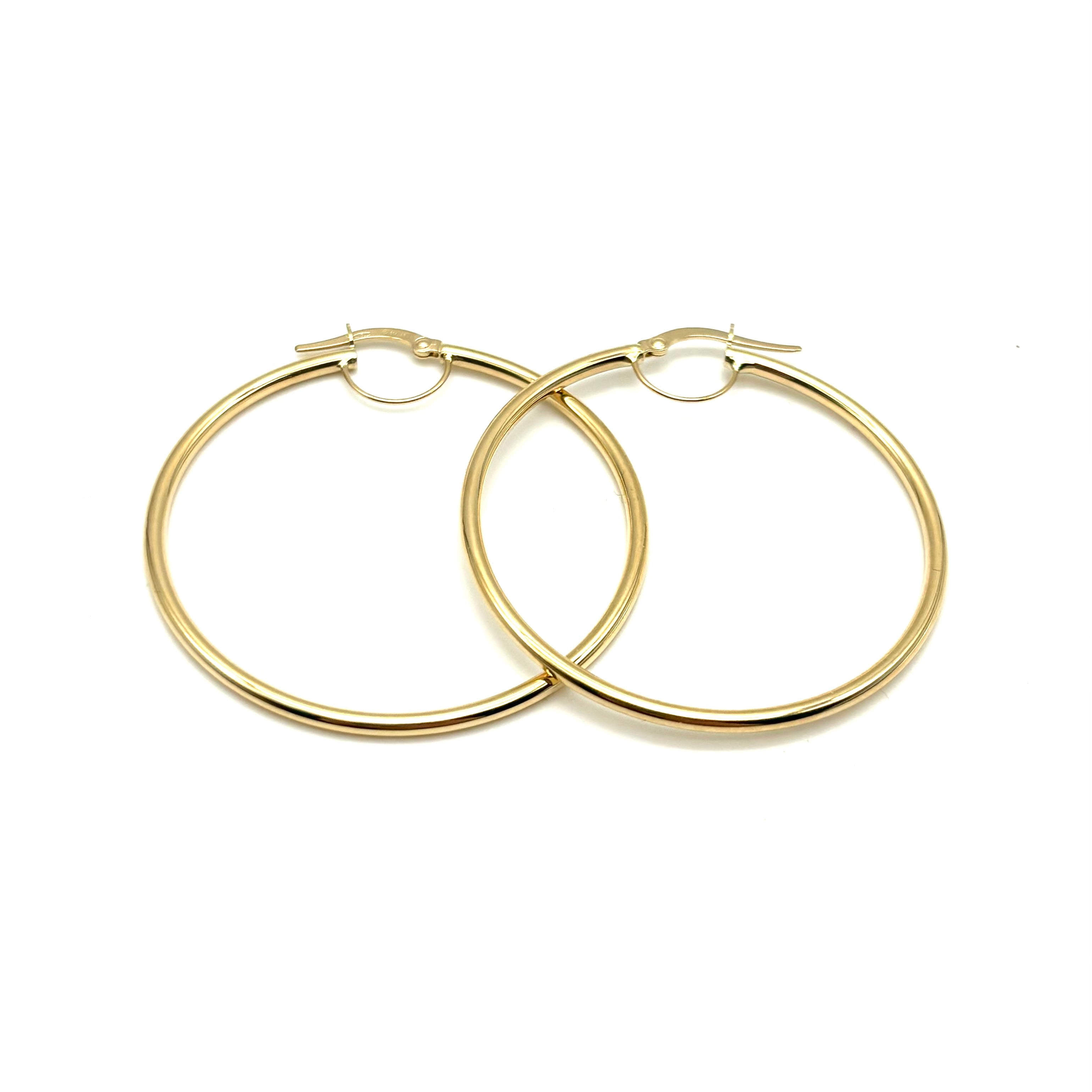 18K GOLD HOOP EARRINGS - HANDMADE IN ITALY