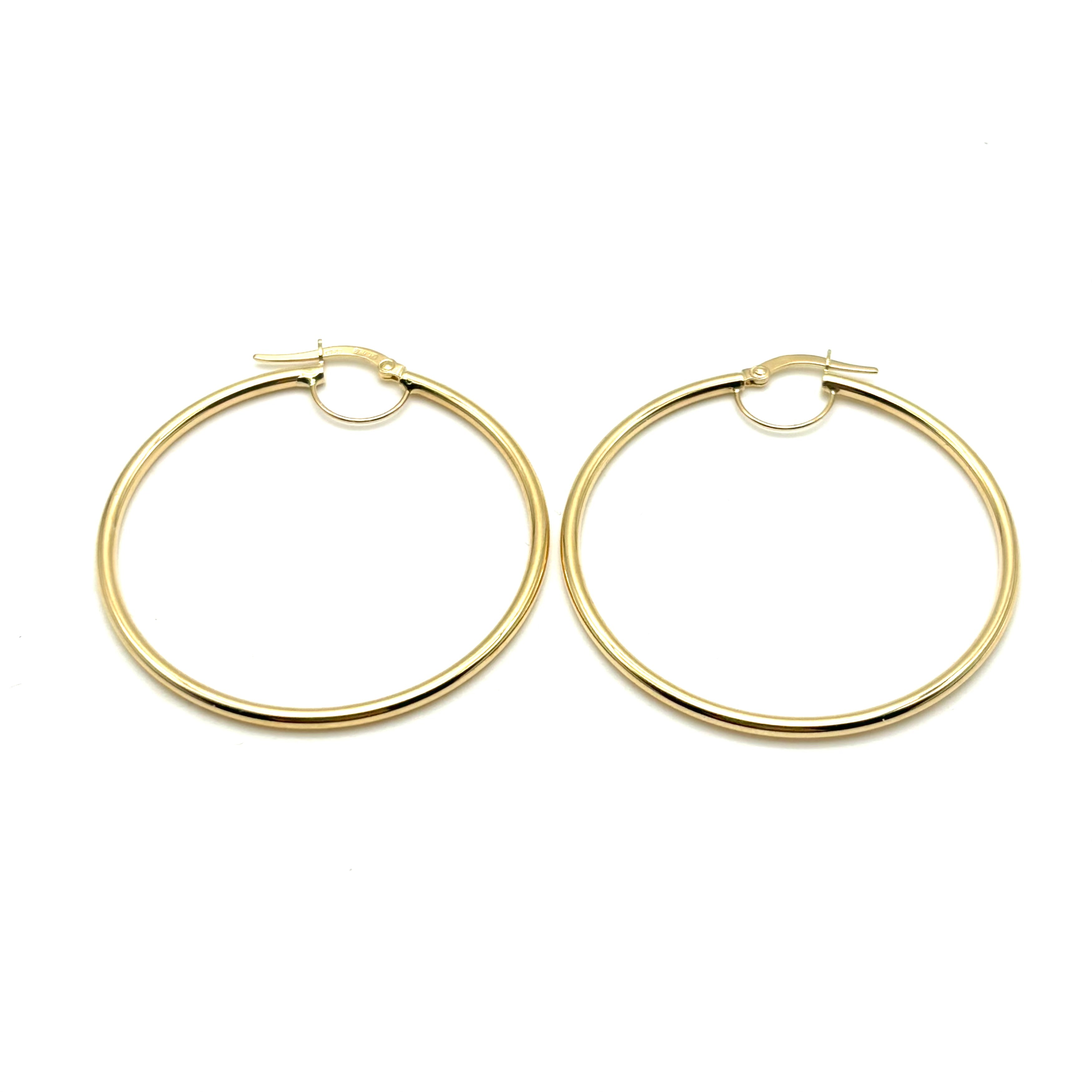 18K GOLD HOOP EARRINGS - HANDMADE IN ITALY