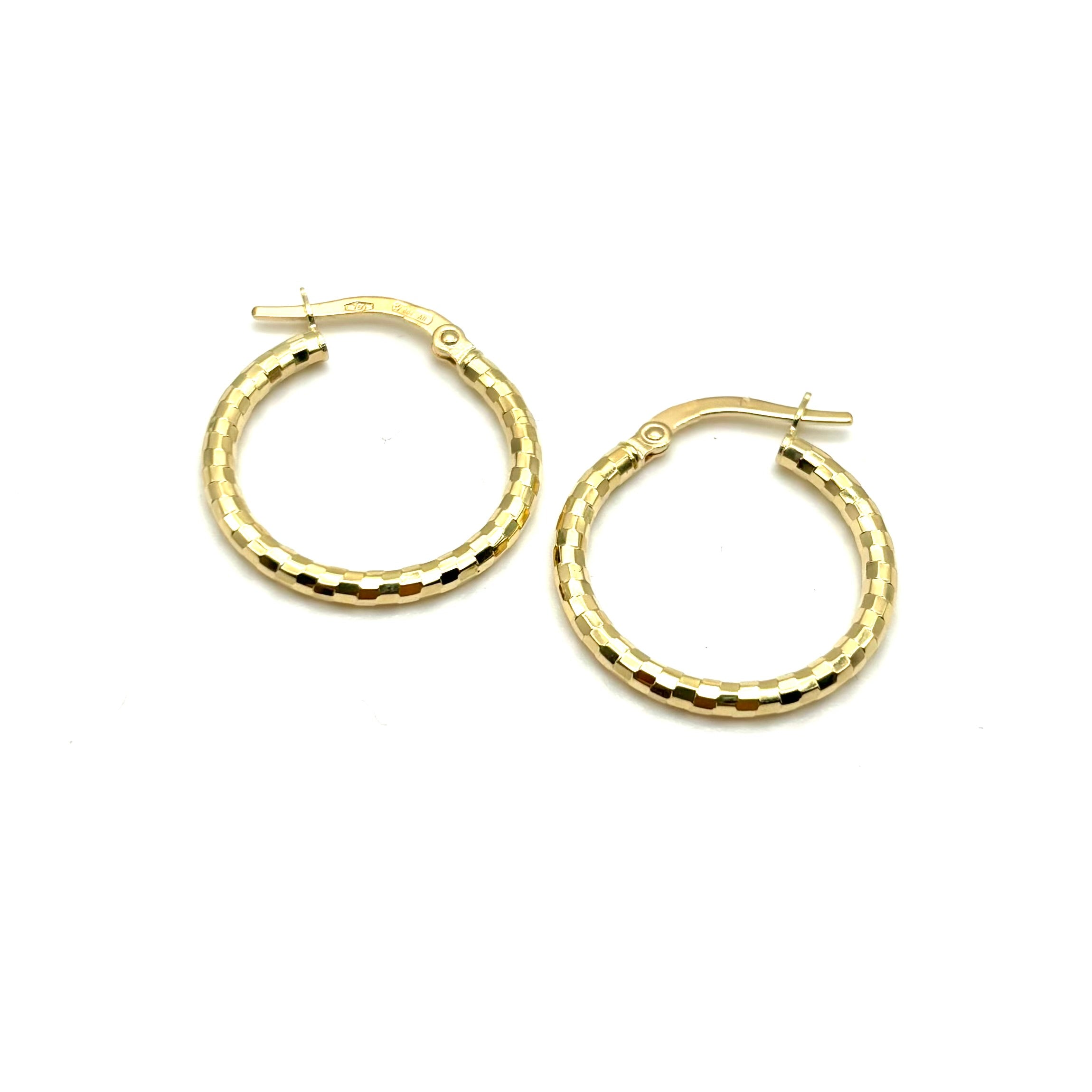 18K GOLD GENZIANA HOOP EARRINGS - HANDMADE IN ITALY