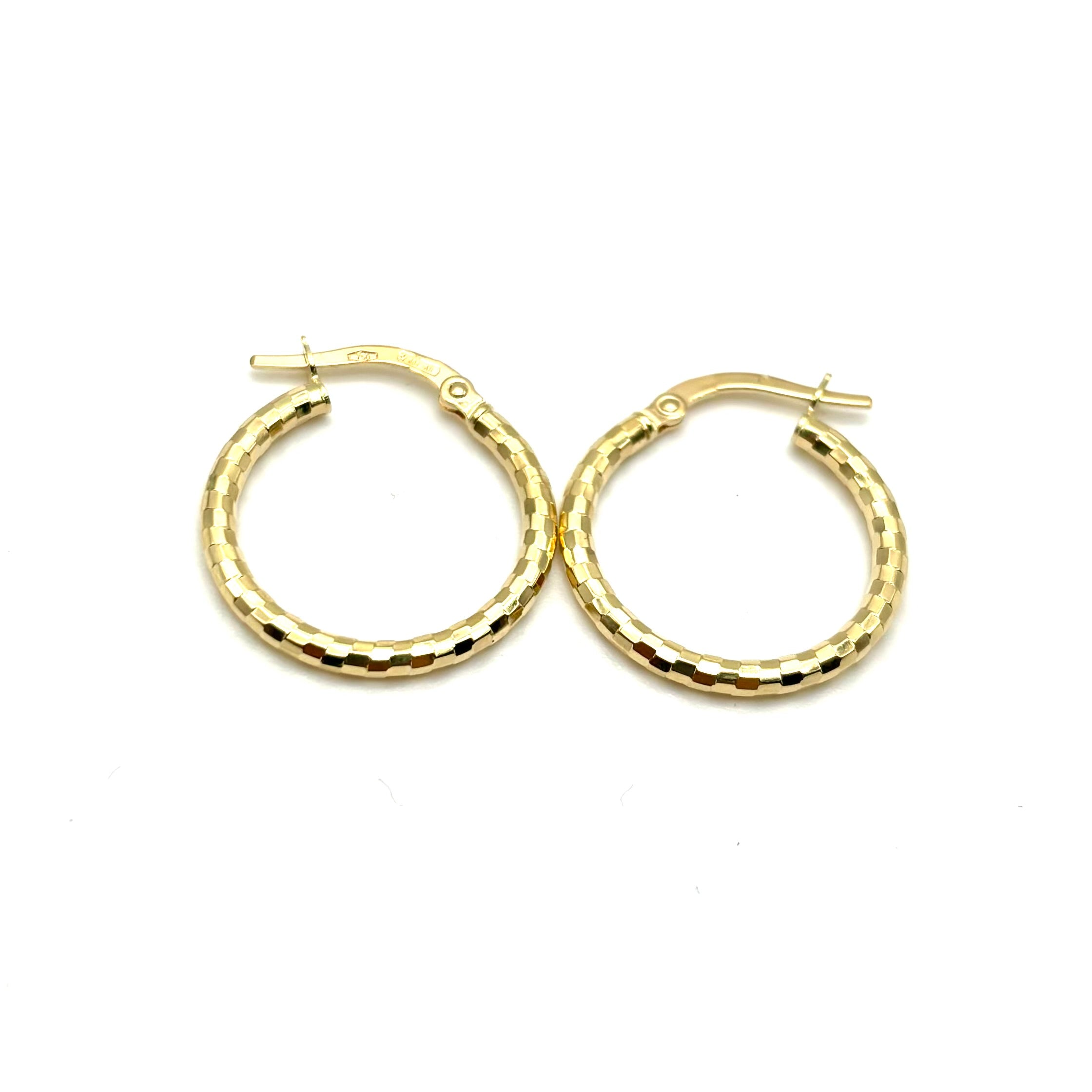 18K GOLD GENZIANA HOOP EARRINGS - HANDMADE IN ITALY