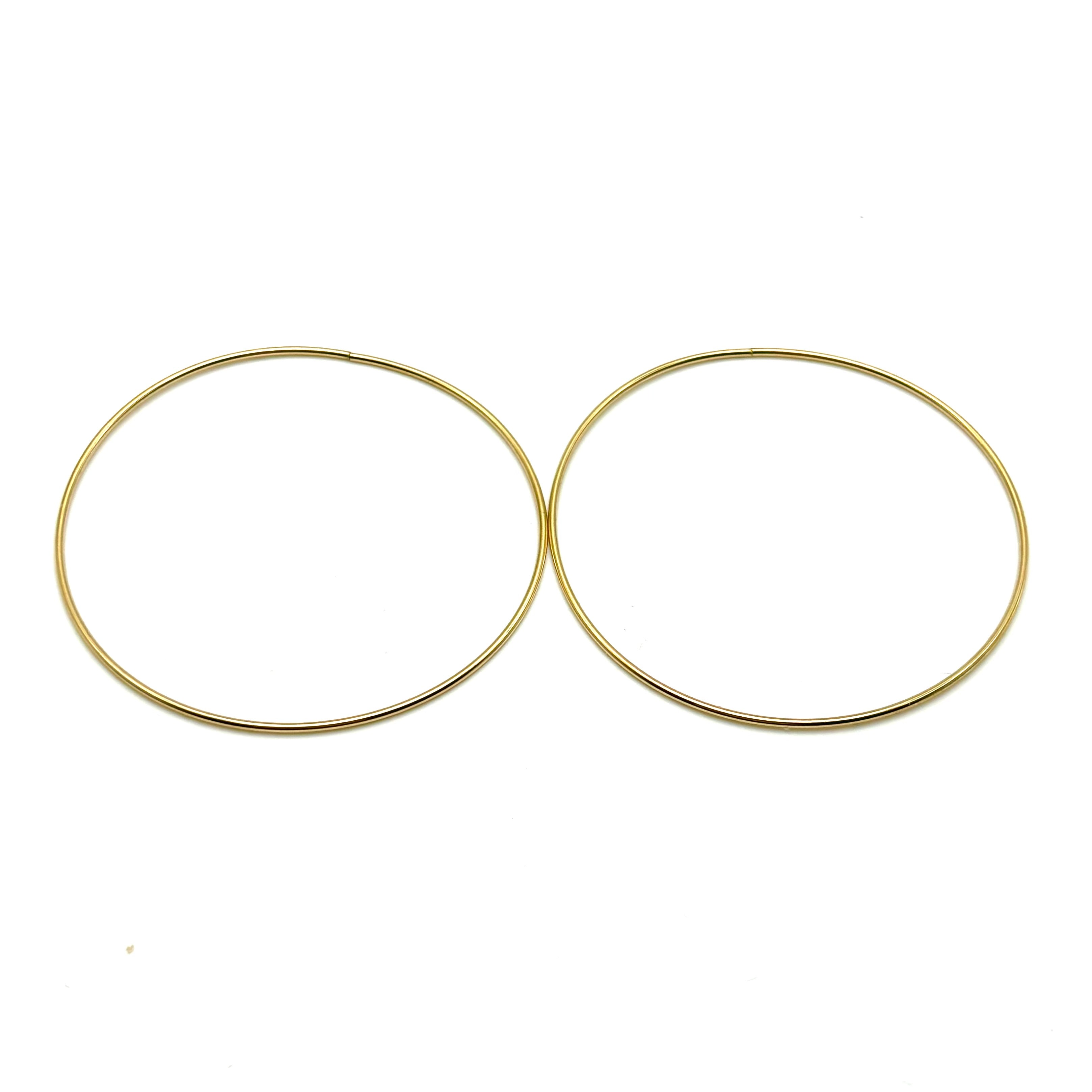 18K GOLD BRIDGET LARGE HOOP EARRINGS - HANDMADE IN ITALY