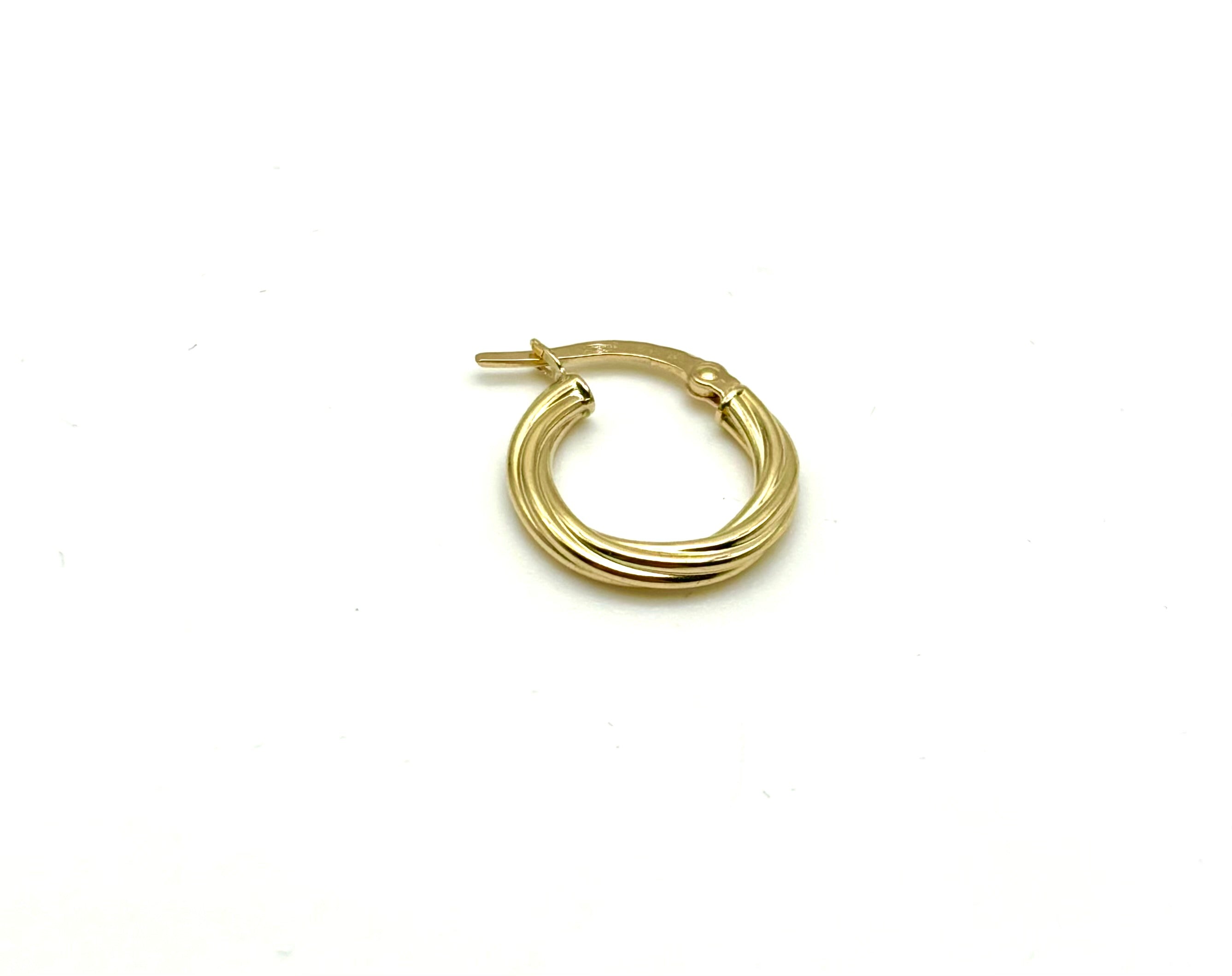 18K GOLD TWISTED HOOP EARRINGS - HANDMADE IN ITALY