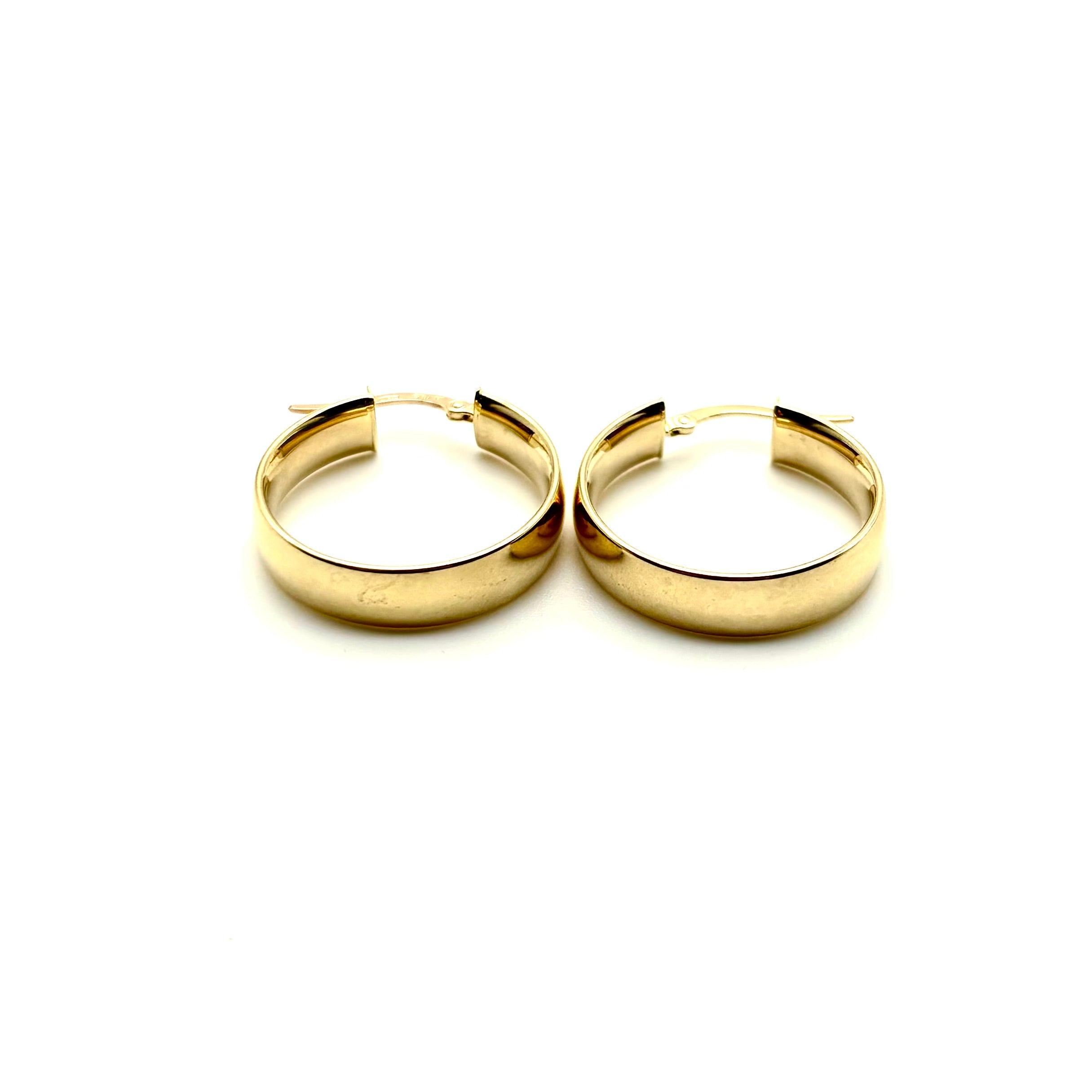 18K GOLD HOOP EARRINGS - HANDMADE IN ITALY