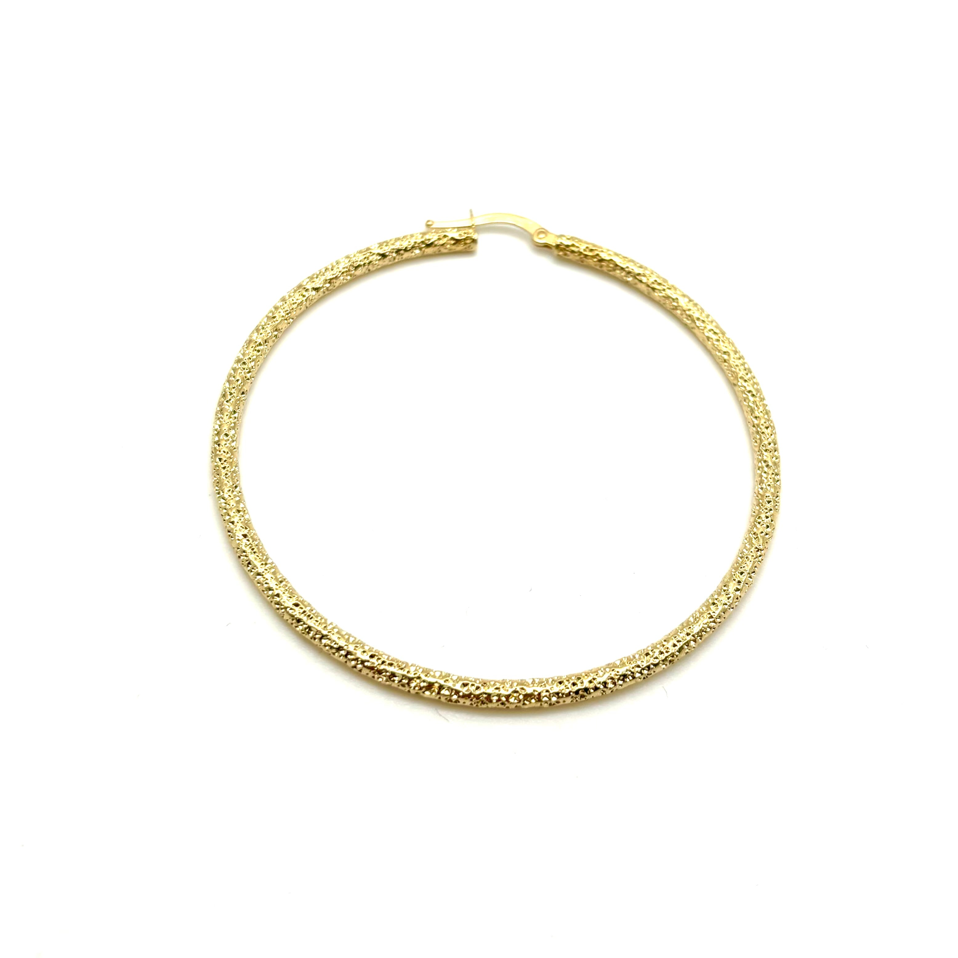 18K GOLD PLUTONE HOOP EARRINGS - HANDMADE IN ITALY