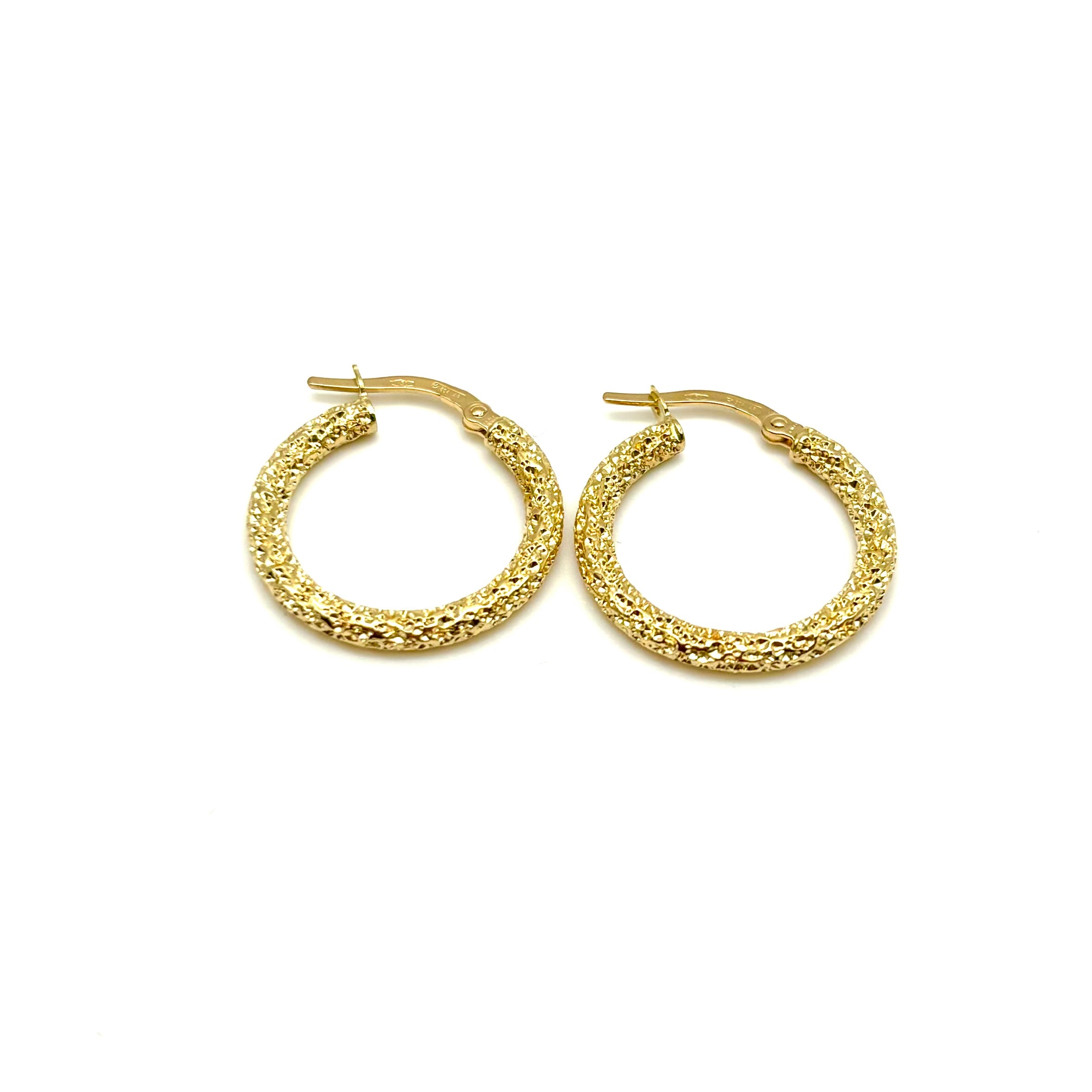 18K GOLD MARTE HOOP EARRINGS - HANDMADE IN ITALY