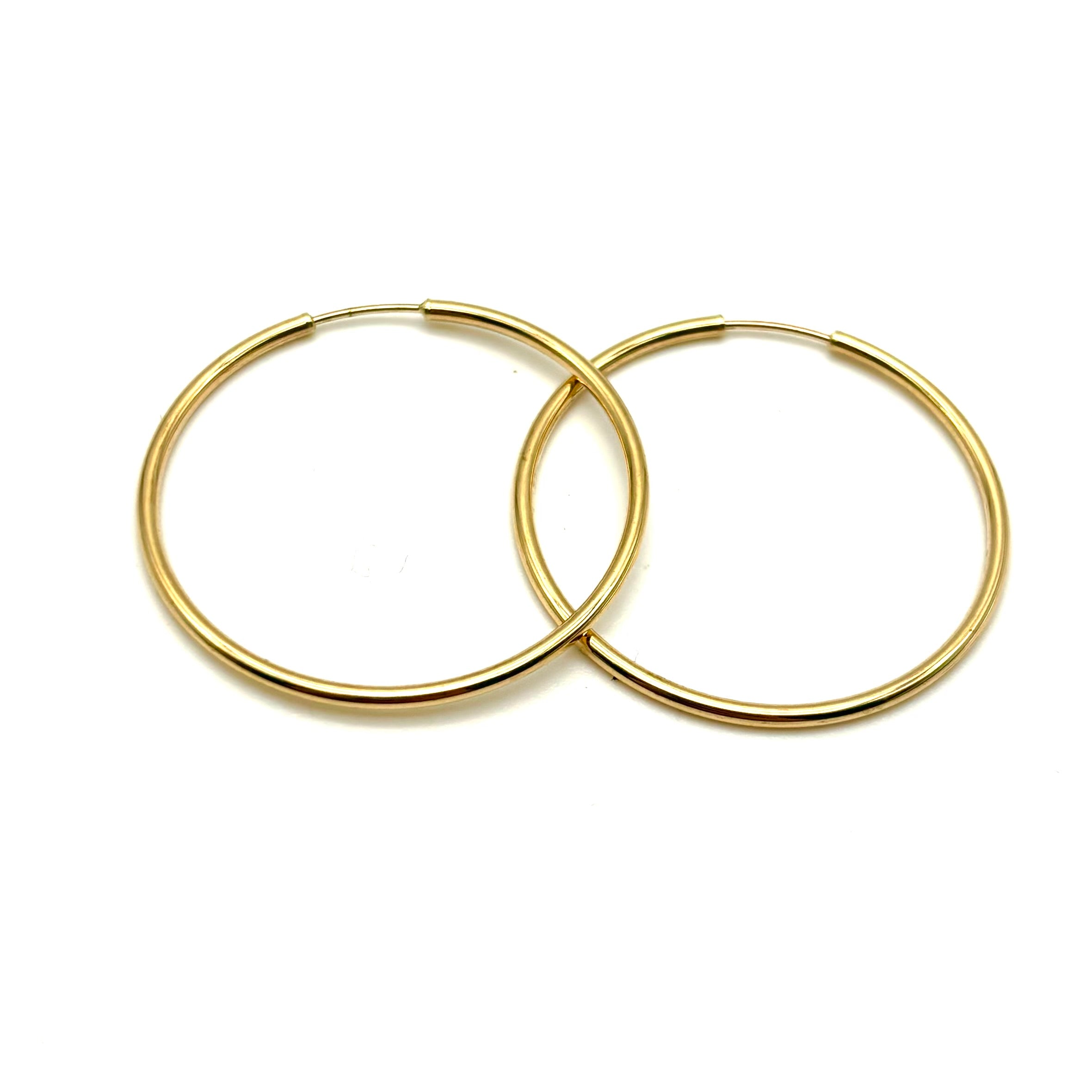 18K GOLD HOOP EARRINGS - HANDMADE IN ITALY