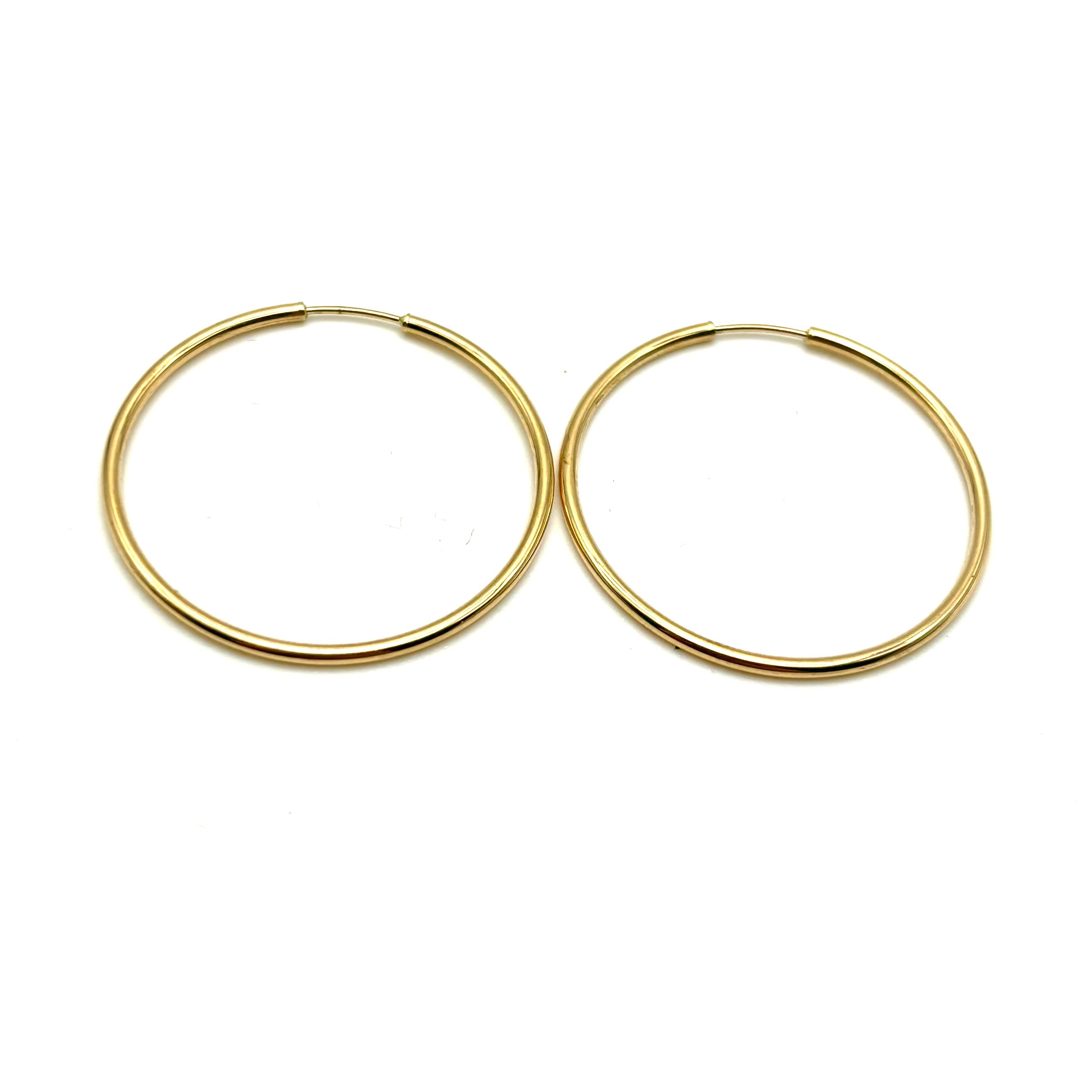 18K GOLD HOOP EARRINGS - HANDMADE IN ITALY