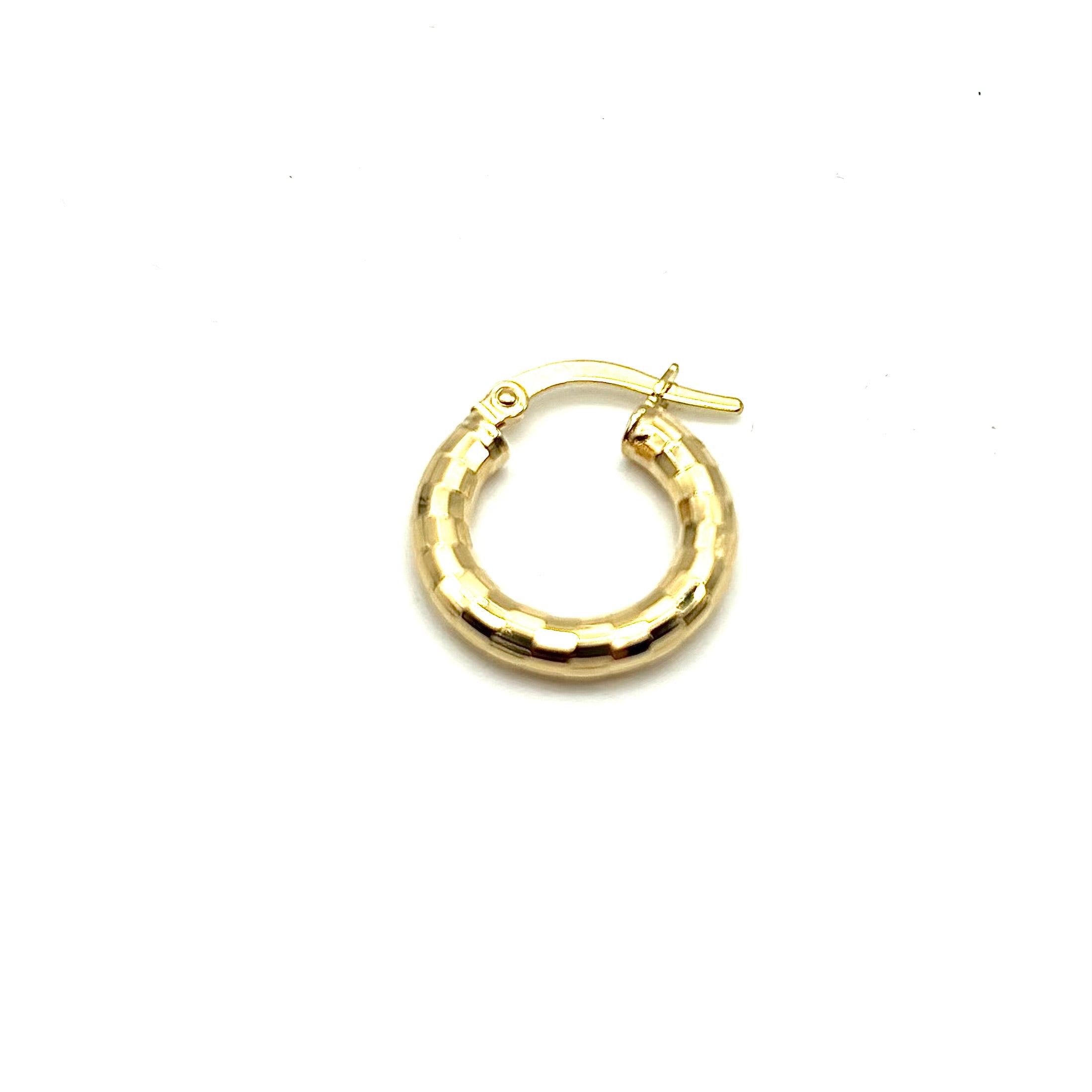 18K GOLD MIRROR HOOP EARRINGS - HANDMADE IN ITALY