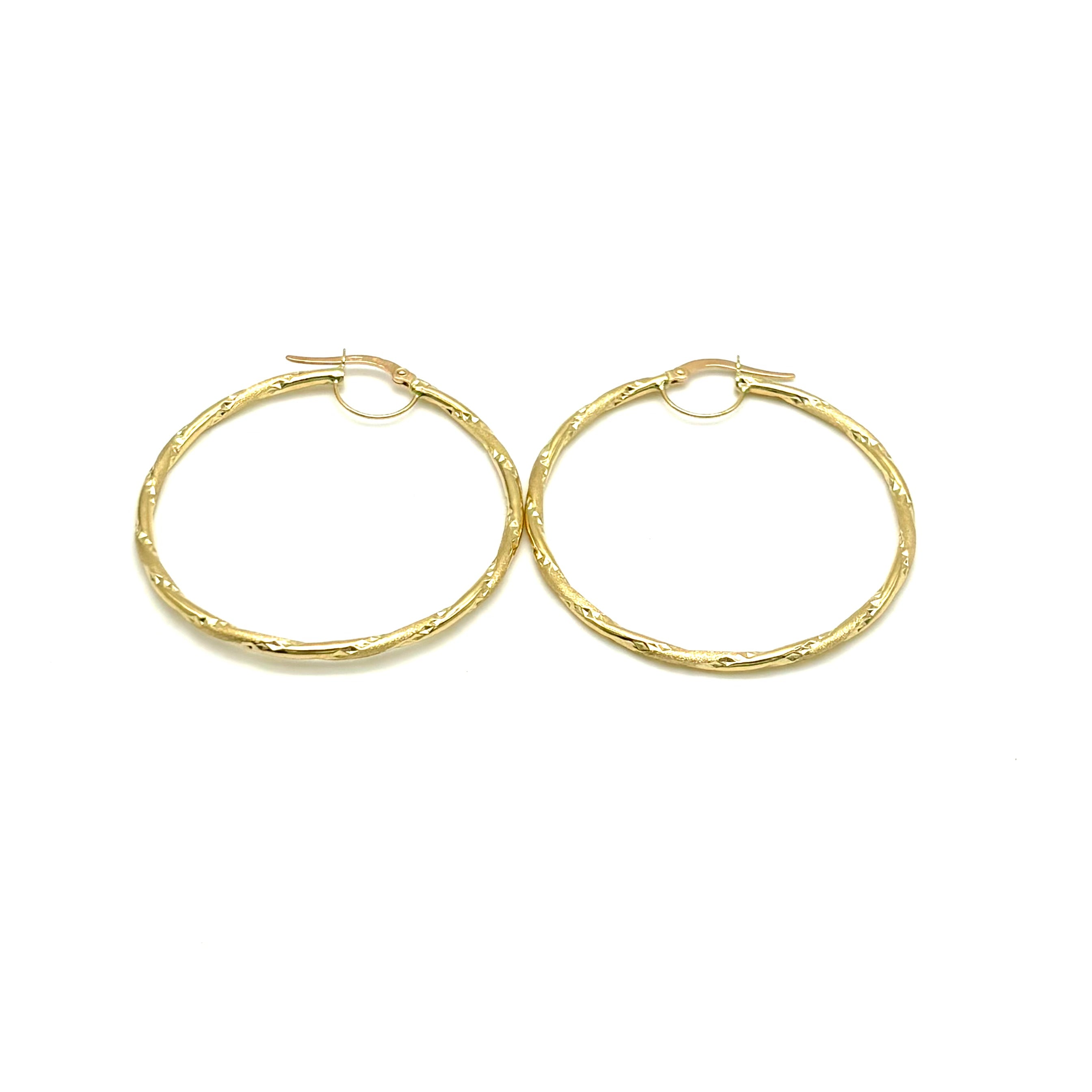 18K GOLD HOOP EARRINGS - HANDMADE IN ITALY