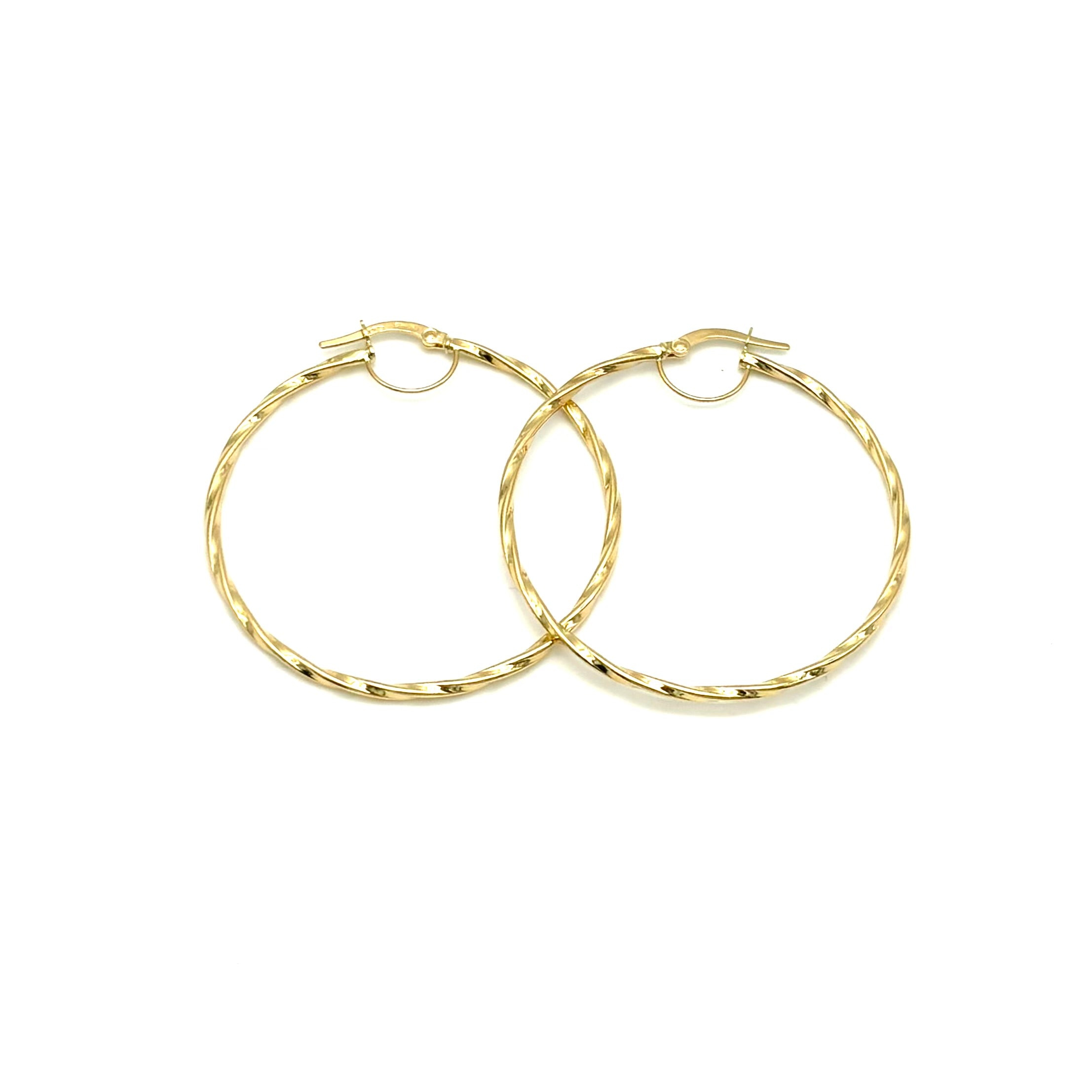 18K GOLD HOOP EARRINGS - HANDMADE IN ITALY