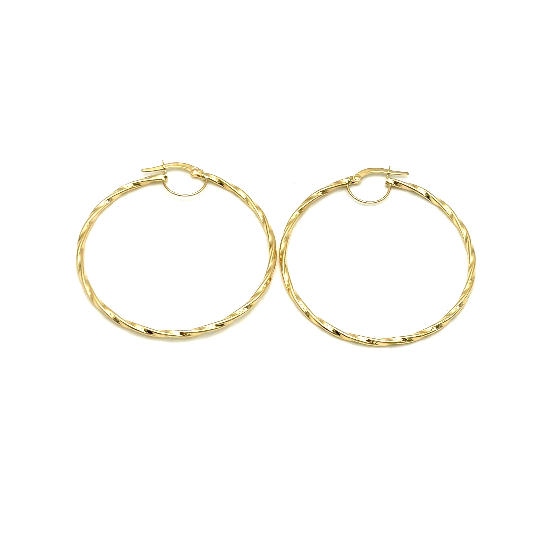 18K GOLD HOOP EARRINGS - HANDMADE IN ITALY