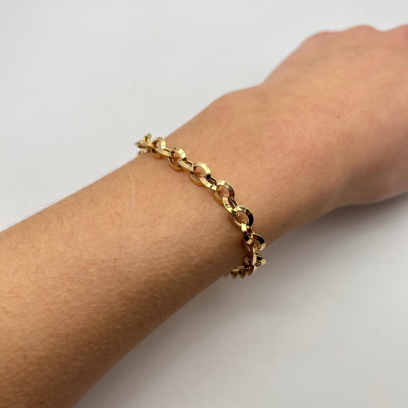 18K GOLD TOSCA ROLO CHAIN BRACELET - HANDMADE IN ITALY