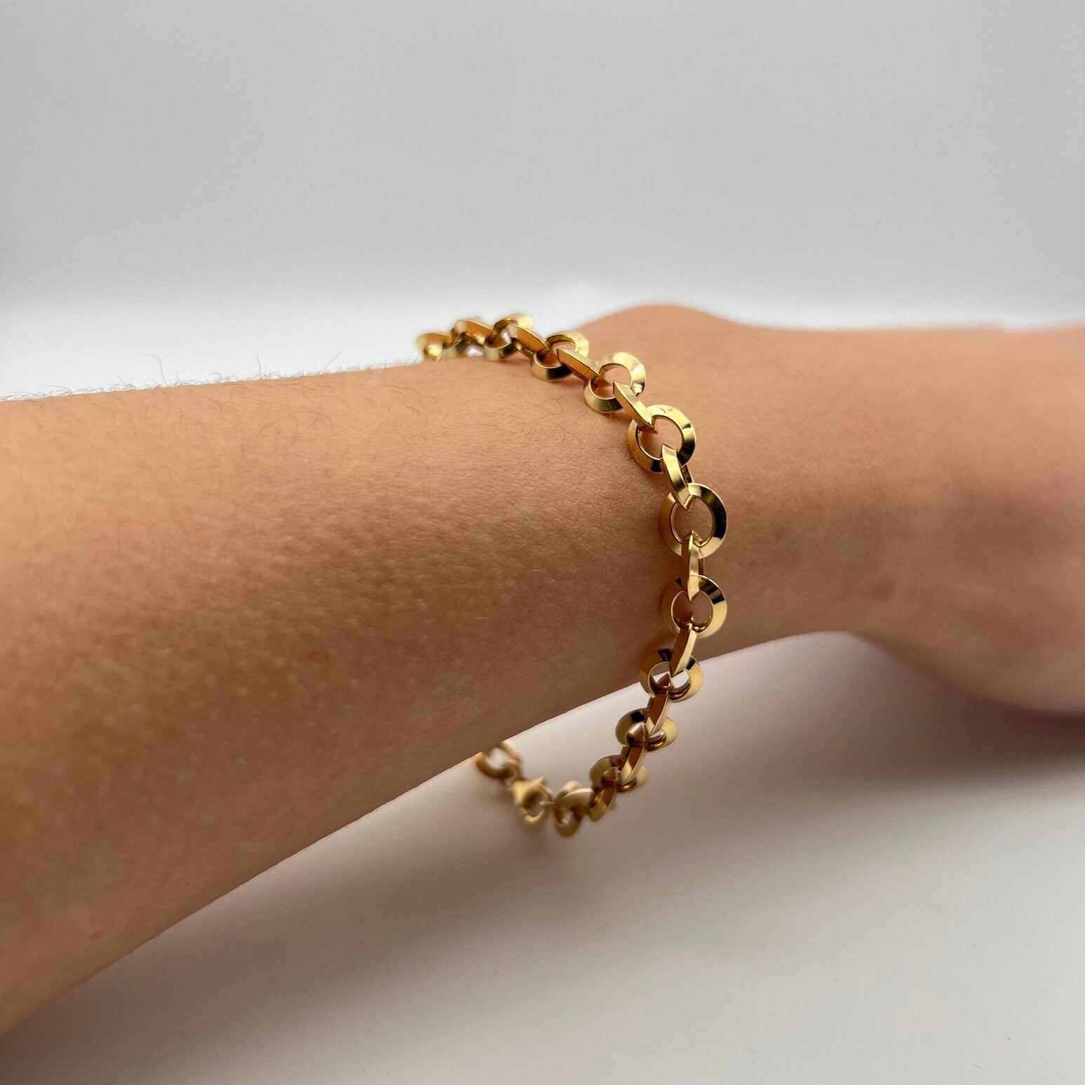 18K GOLD TOSCA ROLO CHAIN BRACELET - HANDMADE IN ITALY