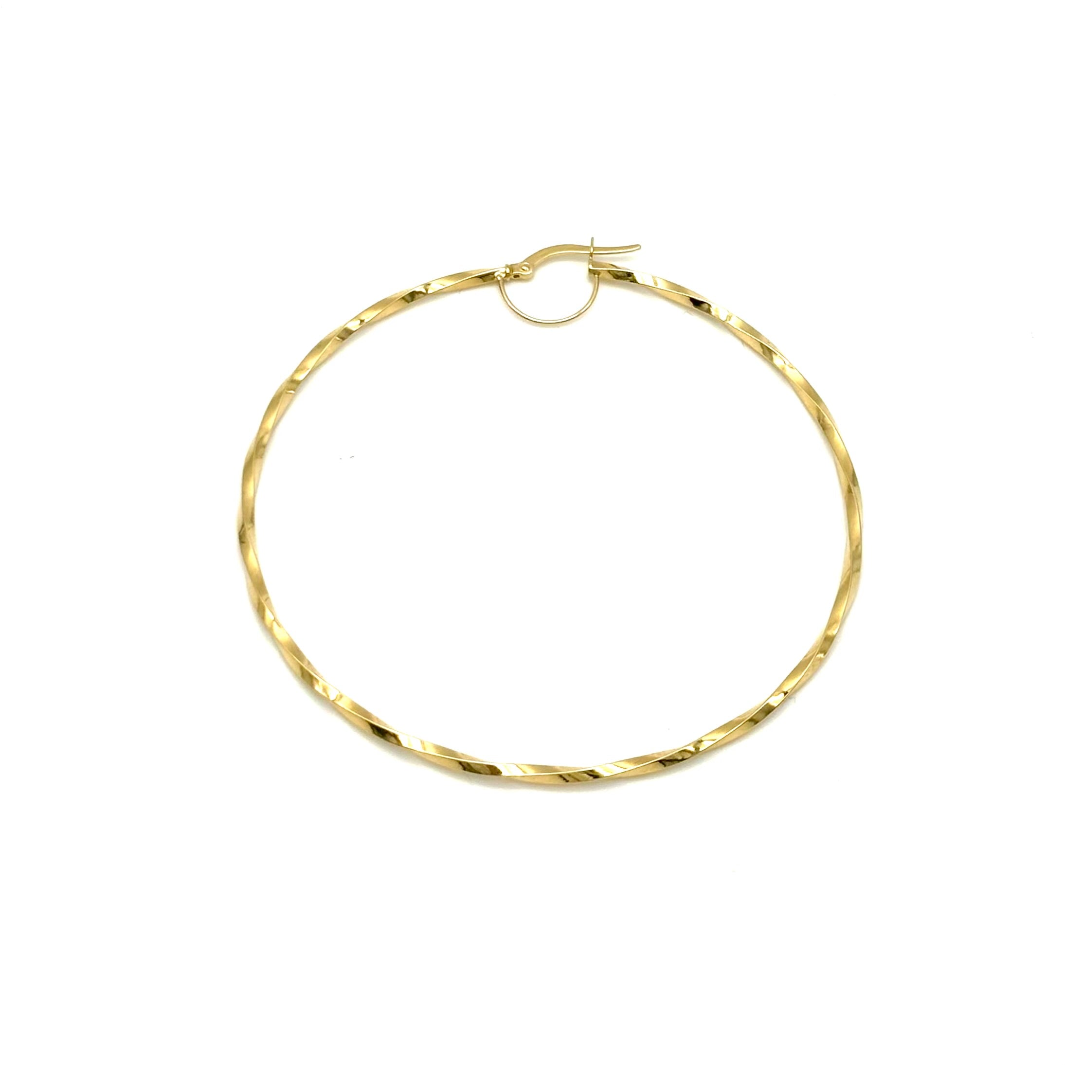 18K GOLD NUORO HOOP EARRINGS - HANDMADE IN ITALY