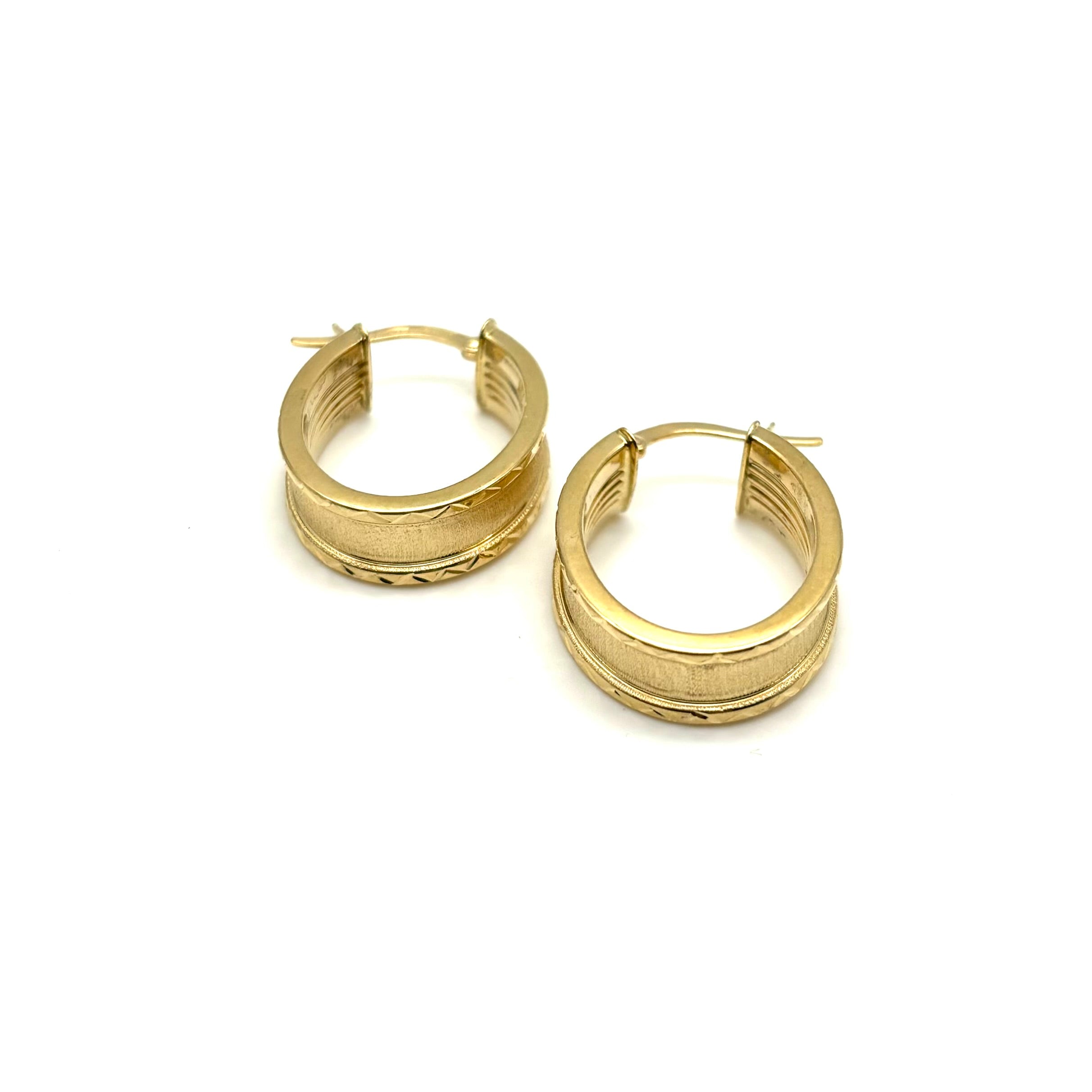 18K GOLD NEW NOVEL HOOP EARRINGS - HANDMADE IN ITALY