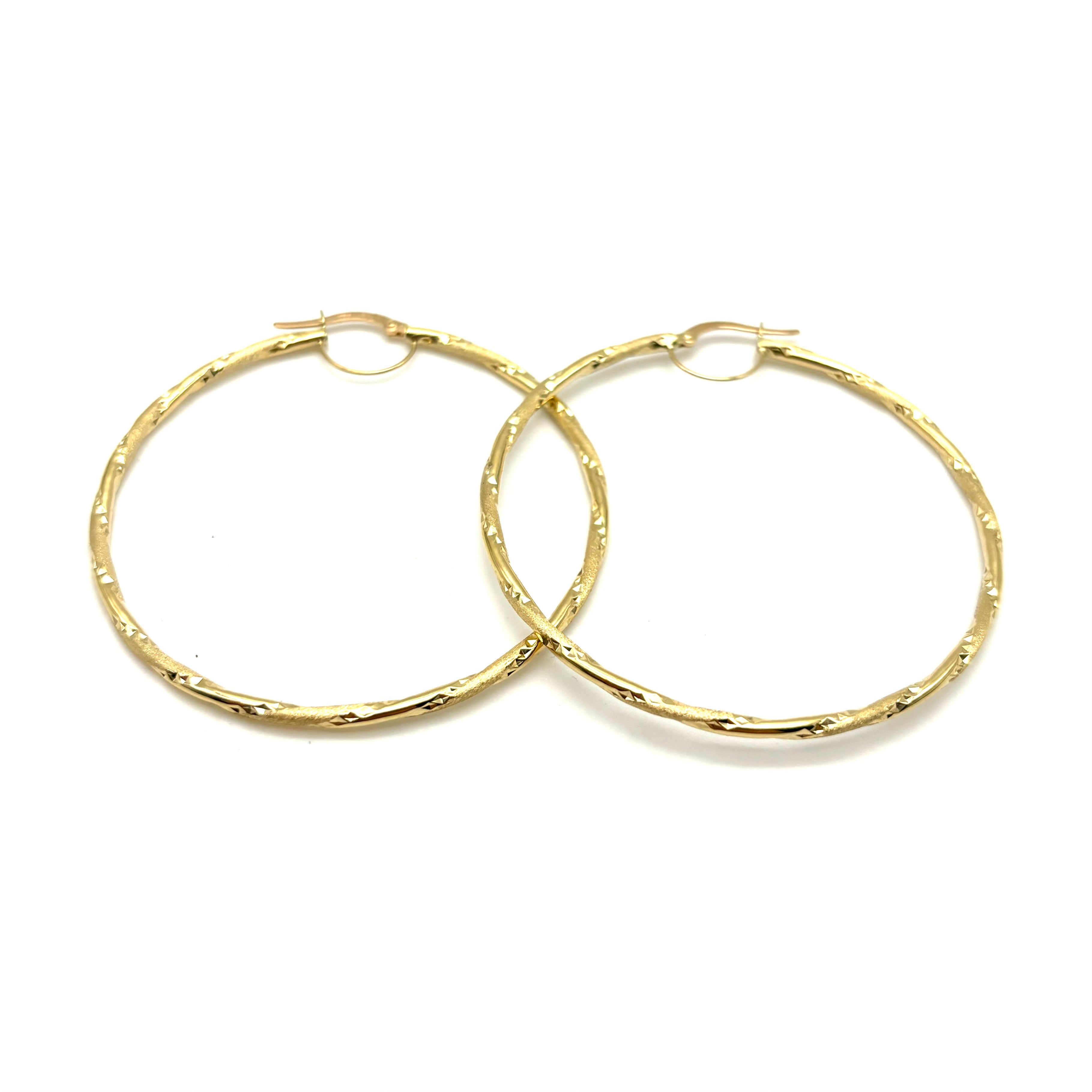 18K GOLD CLEA LARGE HOOP EARRINGS - HANDMADE IN ITALY