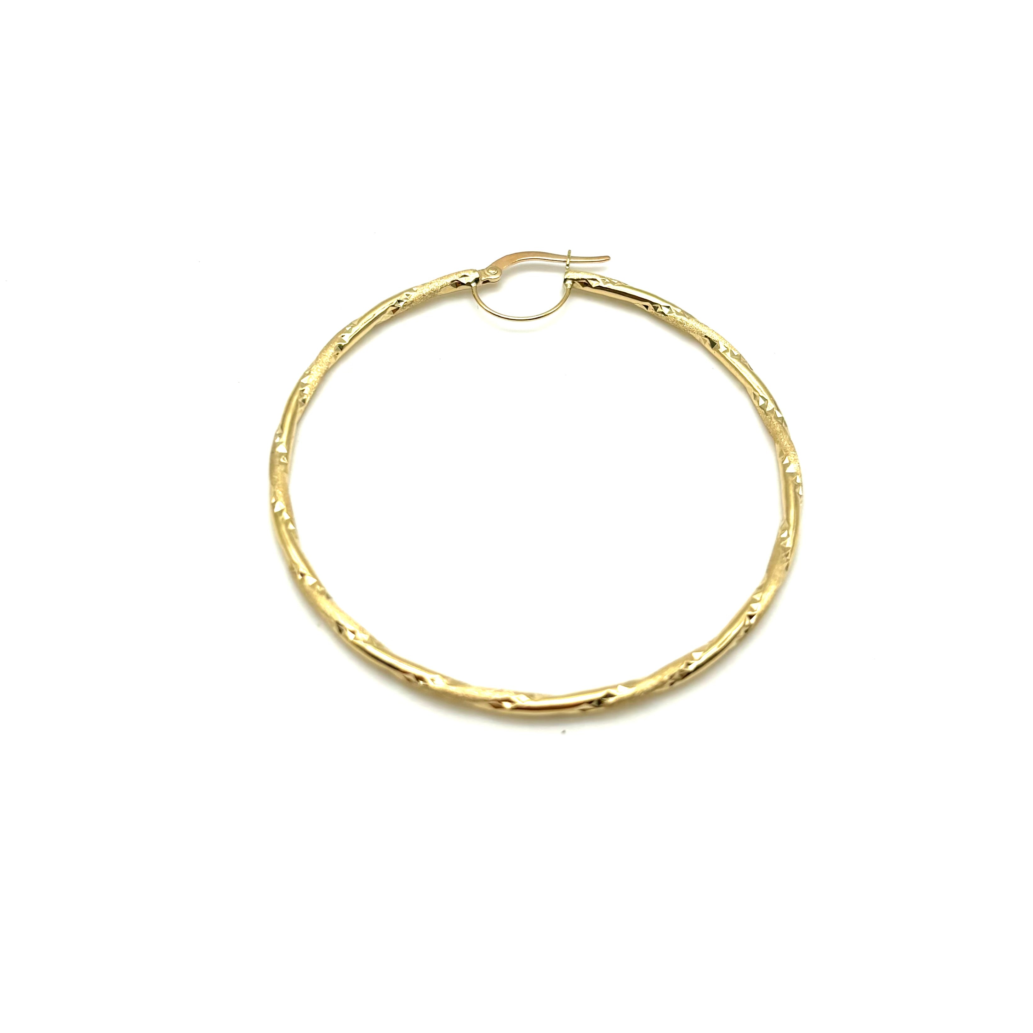 18K GOLD CLEA LARGE HOOP EARRINGS - HANDMADE IN ITALY