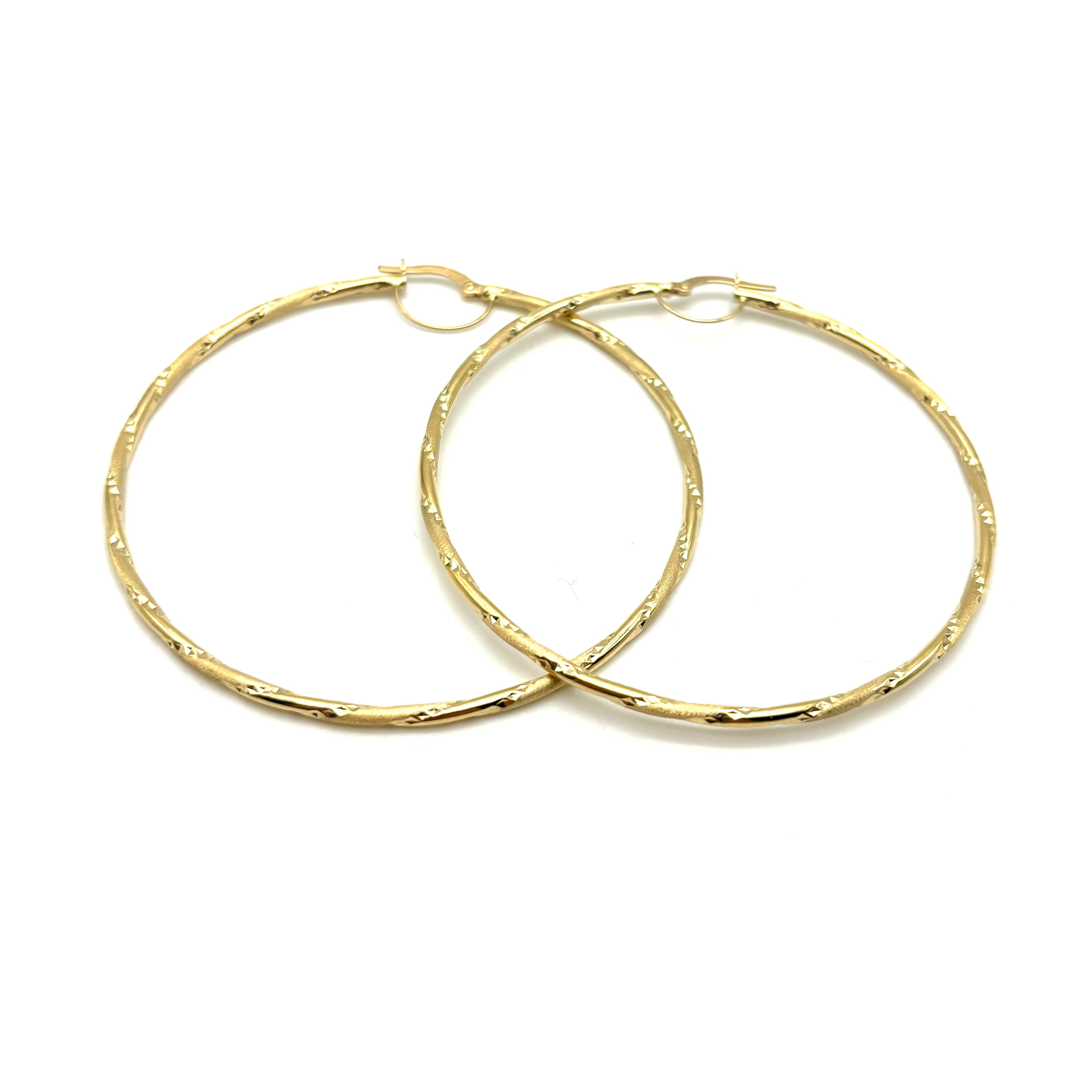 18K GOLD ALMA LARGE HOOP EARRINGS - HANDMADE IN ITALY