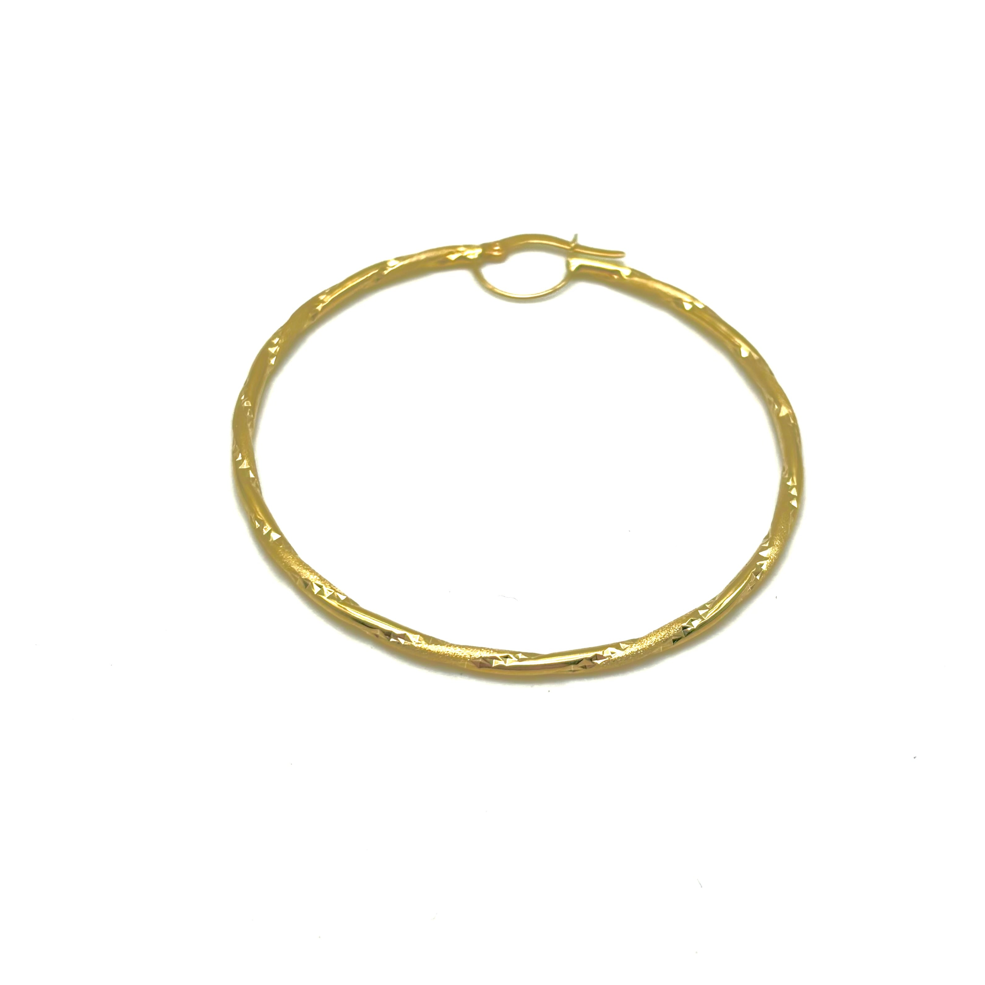18K GOLD ARTIGIANO HOOP EARRINGS - HANDMADE IN ITALY