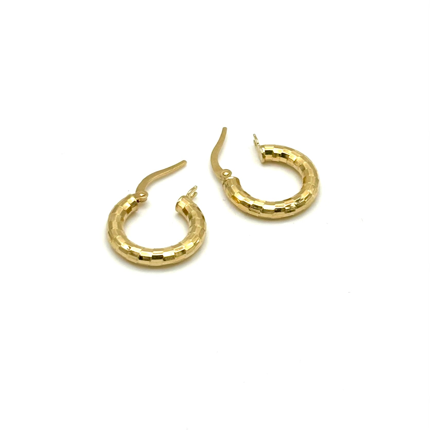 18K GOLD ALETA CHUBBY HOOP EARRINGS - HANDMADE IN ITALY