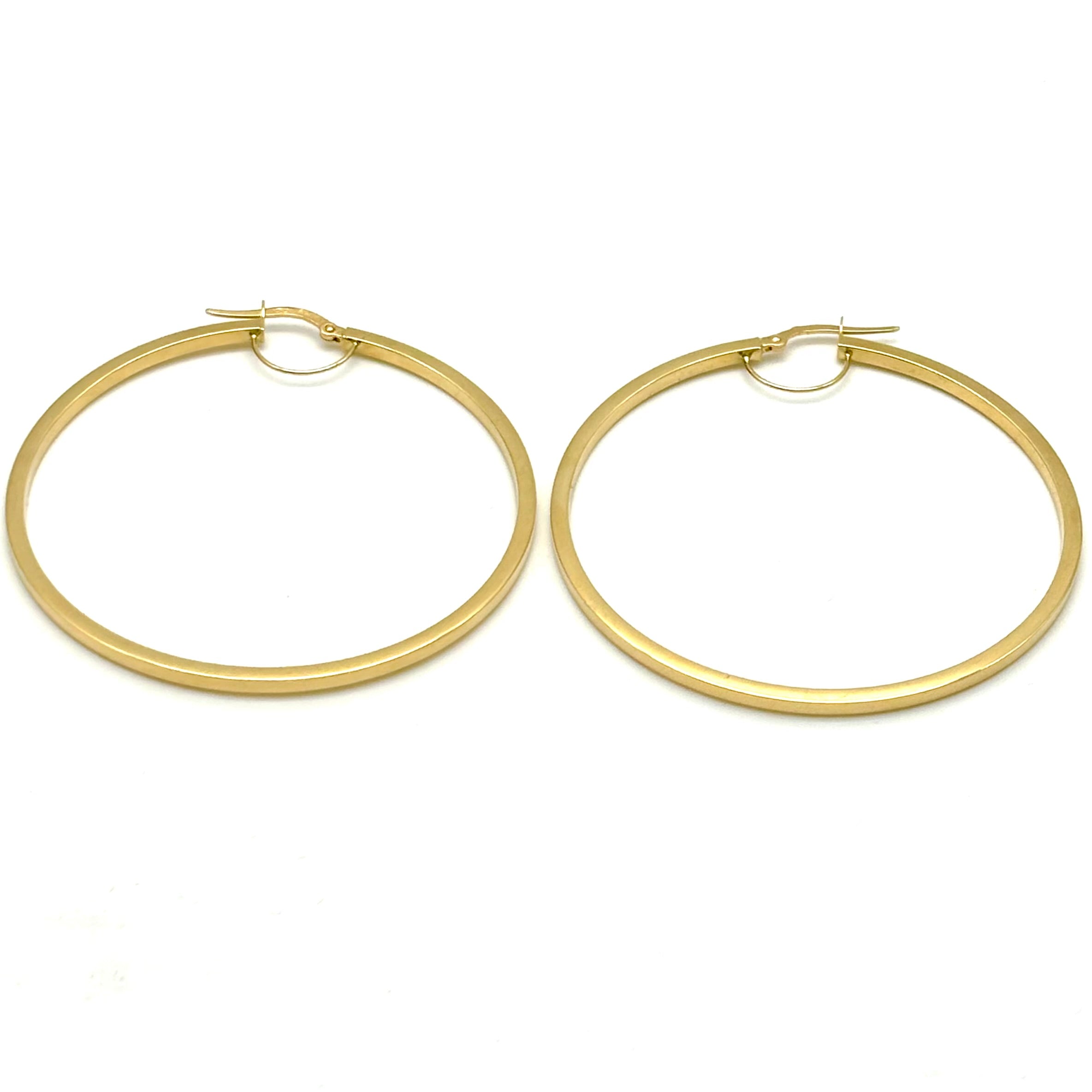 18K GOLD BELLISSIMA LARGE HOOP EARRINGS - HANDMADE IN ITALY