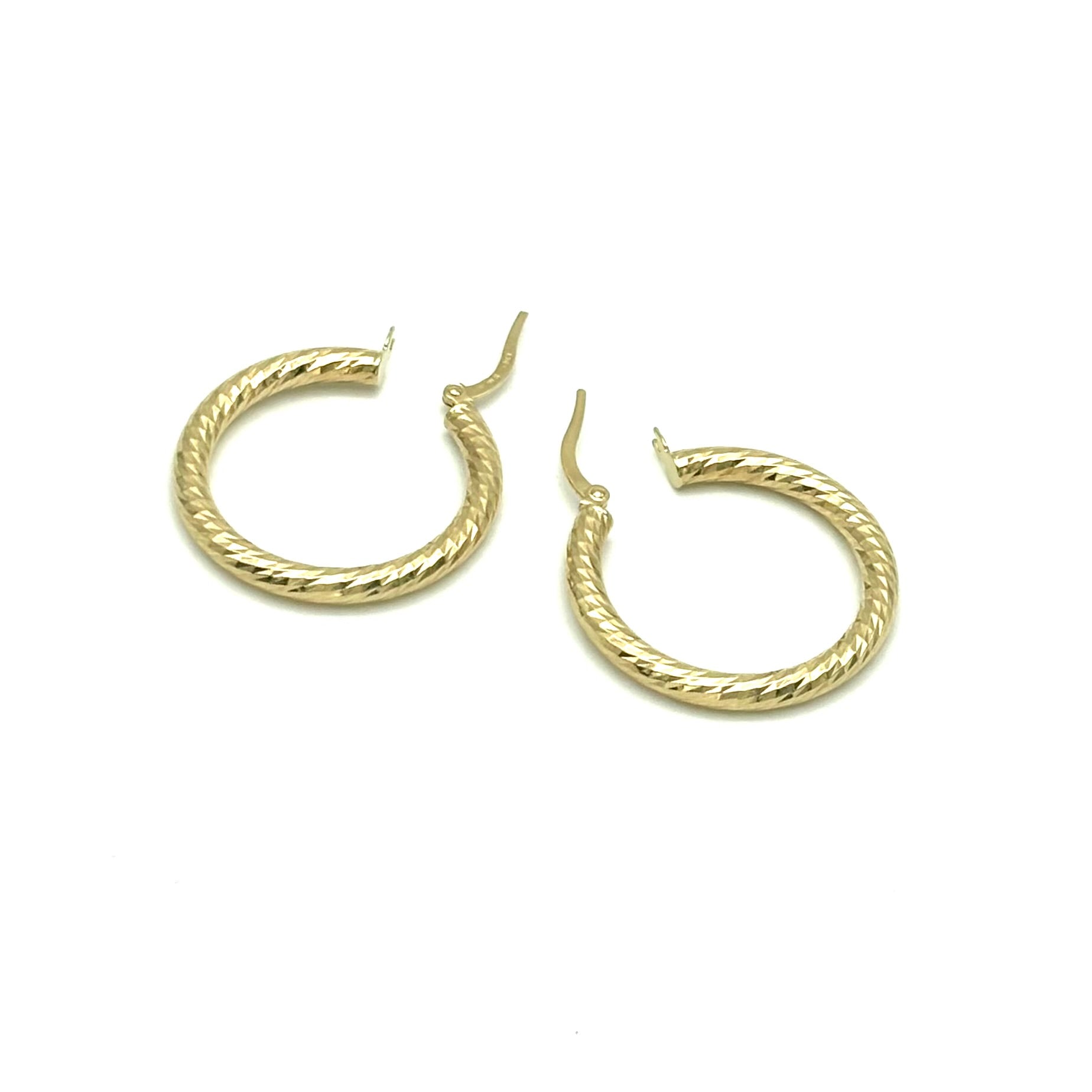 18K GOLD PITONE HOOP EARRINGS - HANDMADE IN ITALY