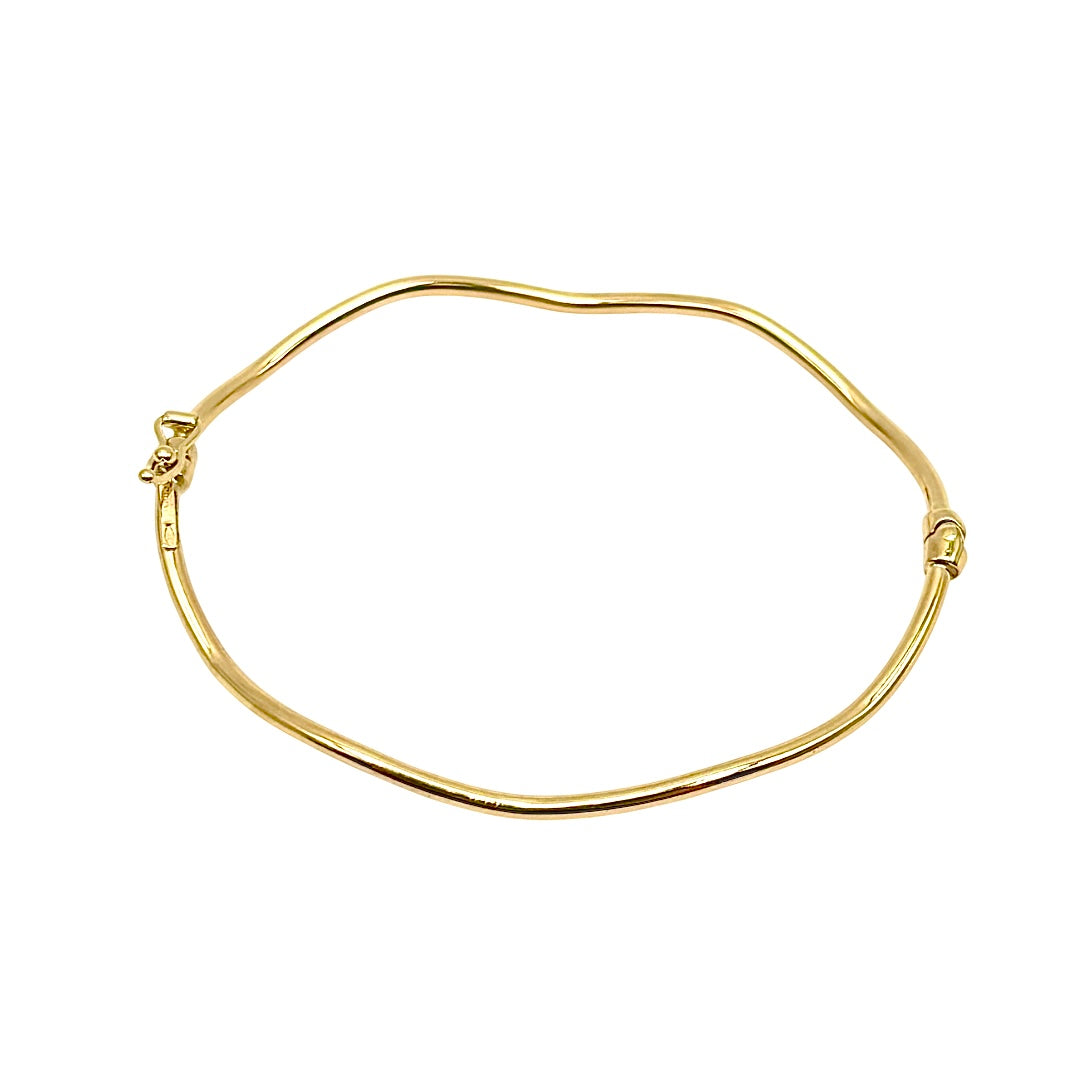 18K GOLD BANGLE BRACELET - HANDMADE IN ITALY