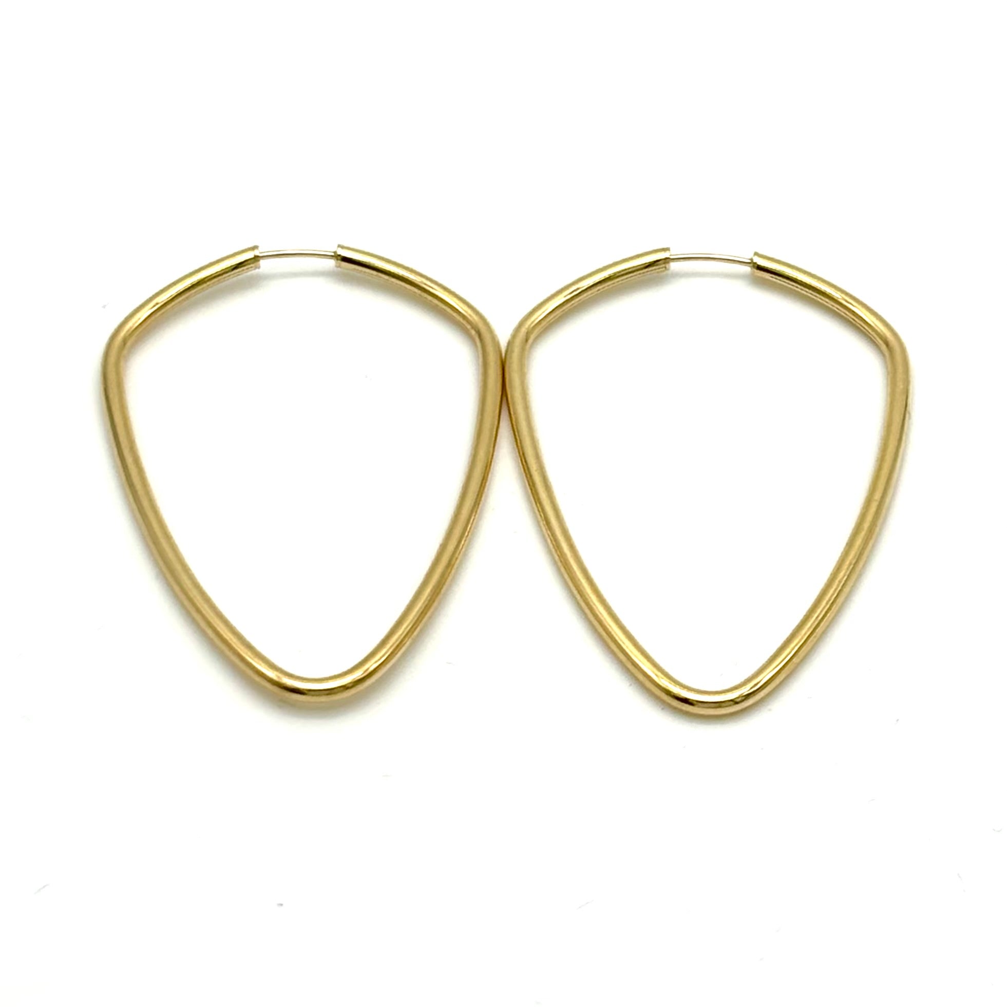 18K GOLD EGG ETERNITY HOOP EARRINGS - HANDMADE IN ITALY