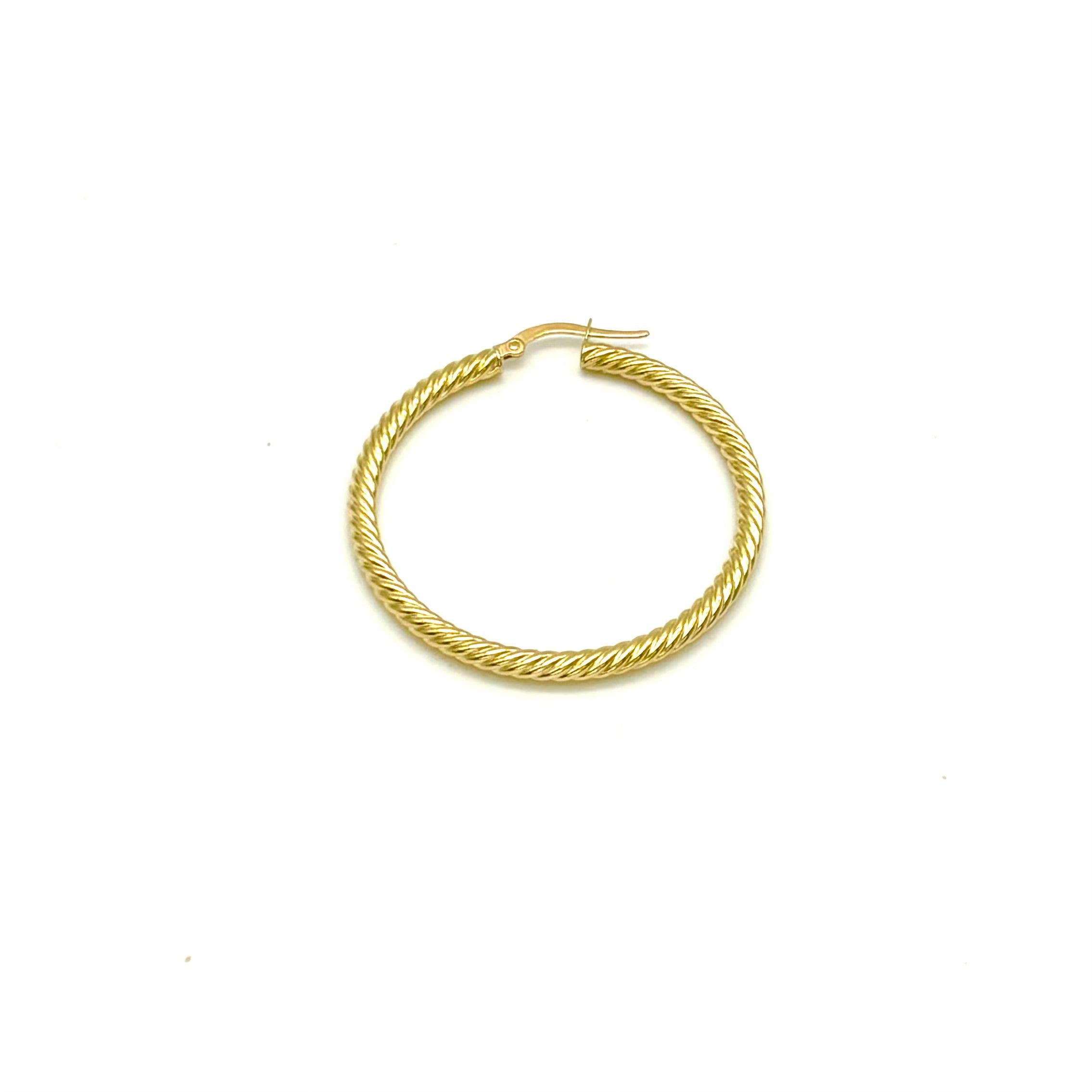 18K GOLD TWISTED HOOP EARRINGS - HANDMADE IN ITALY