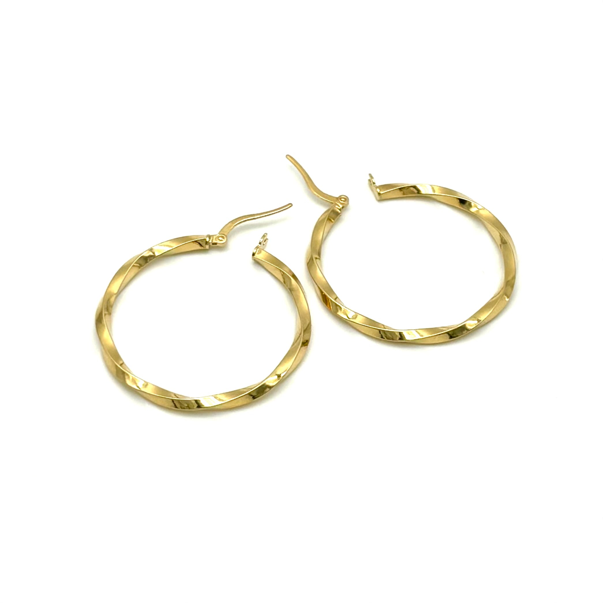 18K GOLD GILDA TWISTED HOOP EARRINGS - HANDMADE IN ITALY
