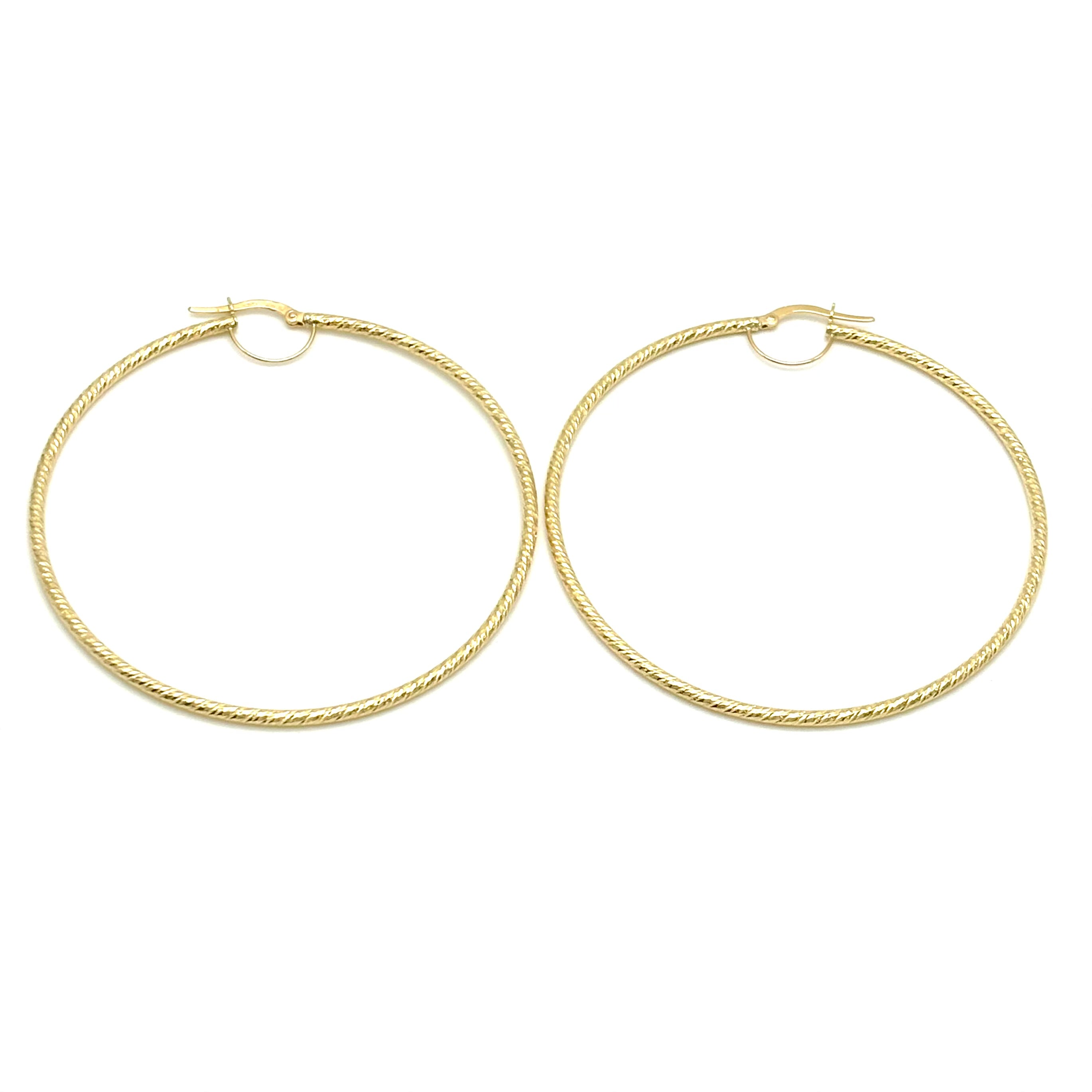 18K GOLD SASSARI LARGE HOOP EARRINGS - HANDMADE IN ITALY