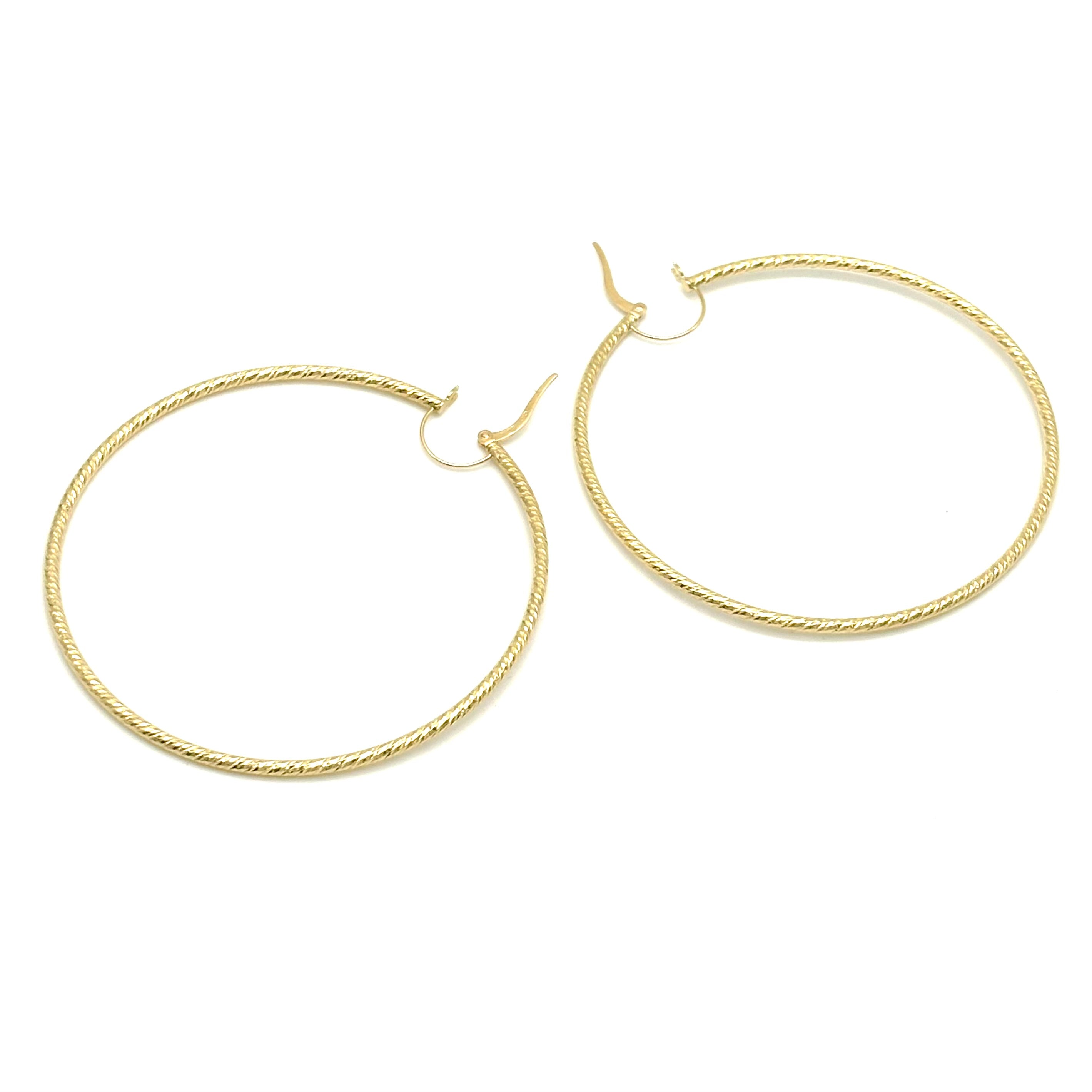 18K GOLD SASSARI LARGE HOOP EARRINGS - HANDMADE IN ITALY