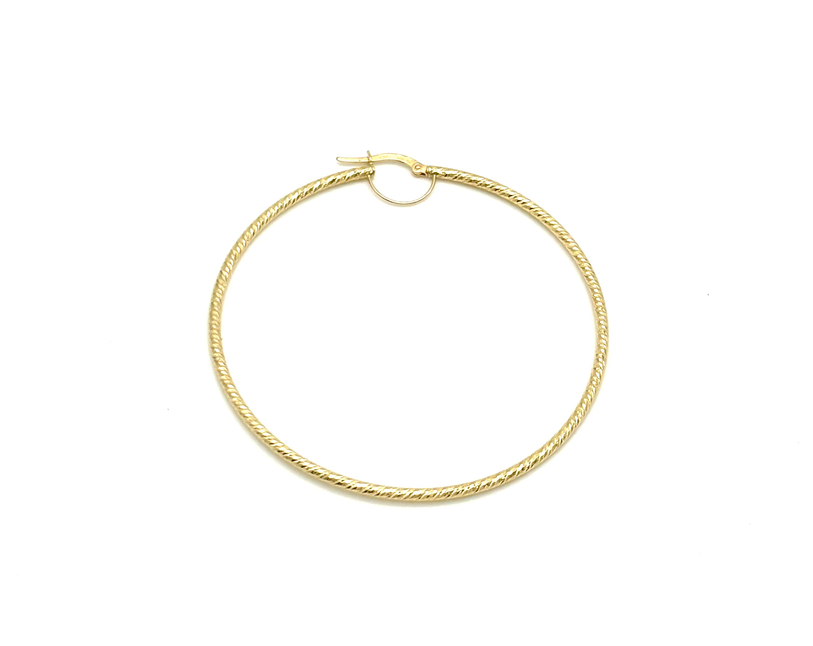 18K GOLD SASSARI LARGE HOOP EARRINGS - HANDMADE IN ITALY