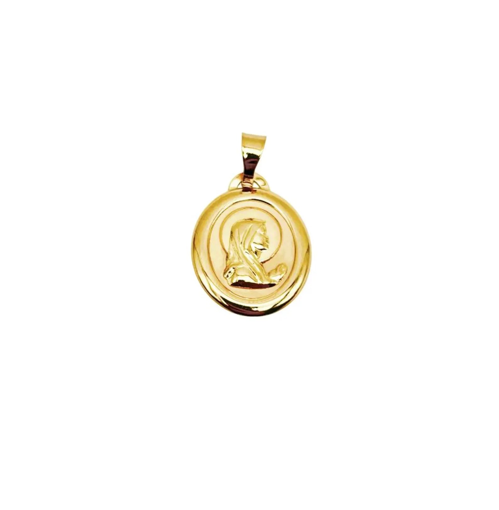 18K GOLD OVAL SANTA MARIA PENDANT - HANDMADE IN ITALY