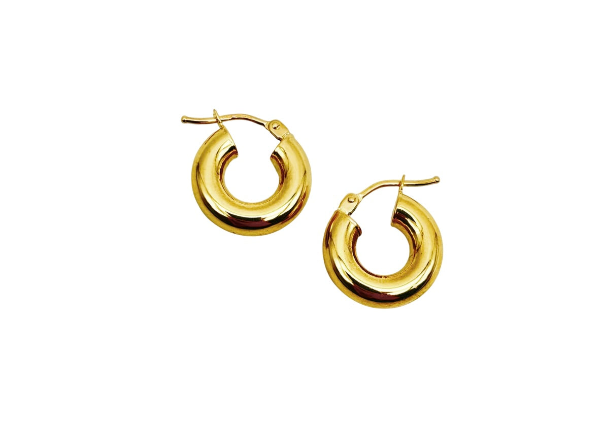 18K GOLD ENRICA HOOP EARRINGS - HANDMADE IN ITALY