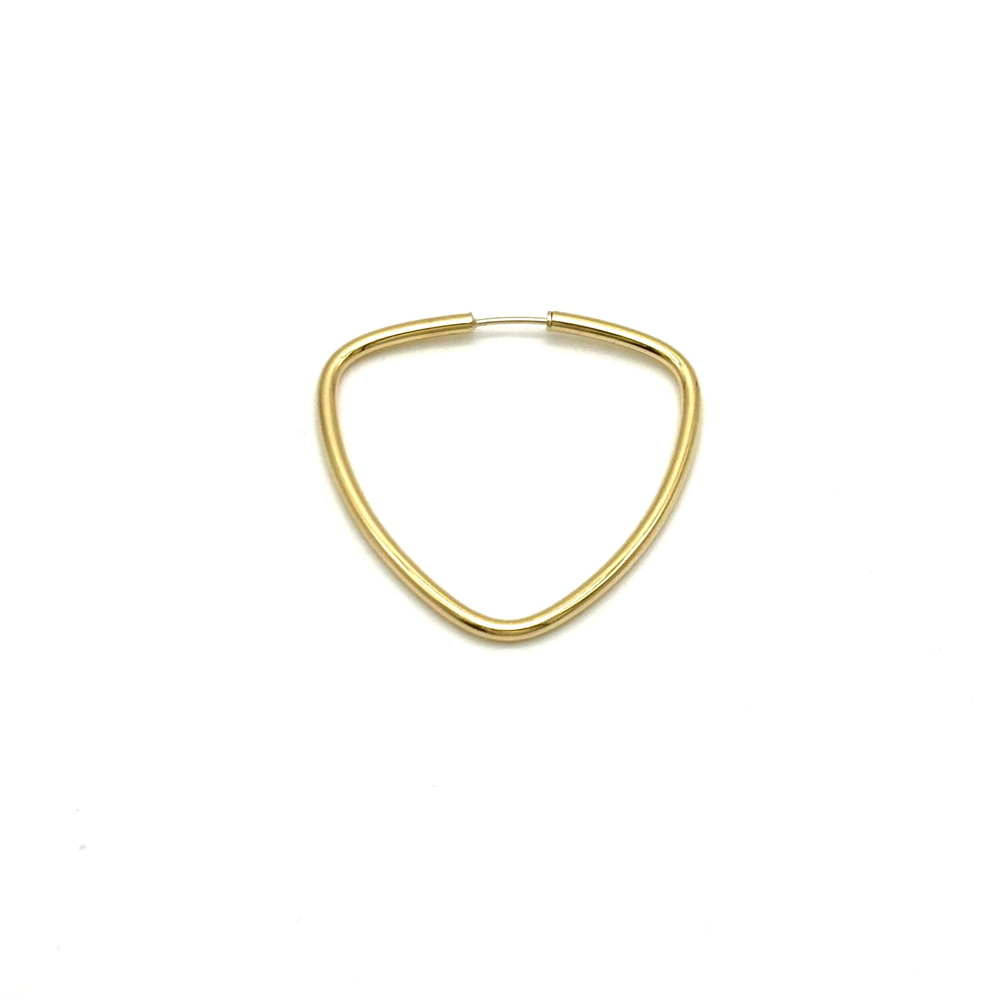 18K GOLD TRIANGLE ETERNITY HOOP EARRINGS - HANDMADE IN ITALY