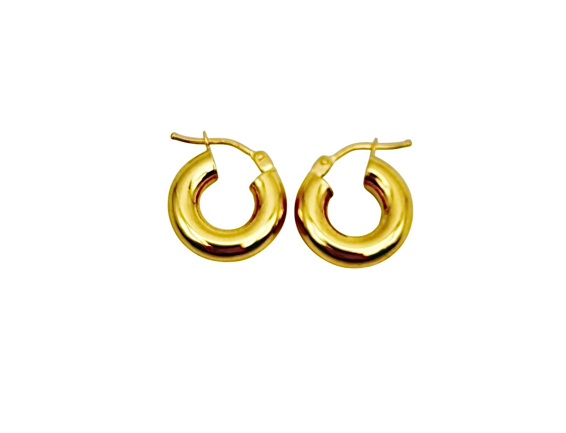 18K GOLD ENRICA HOOP EARRINGS - HANDMADE IN ITALY