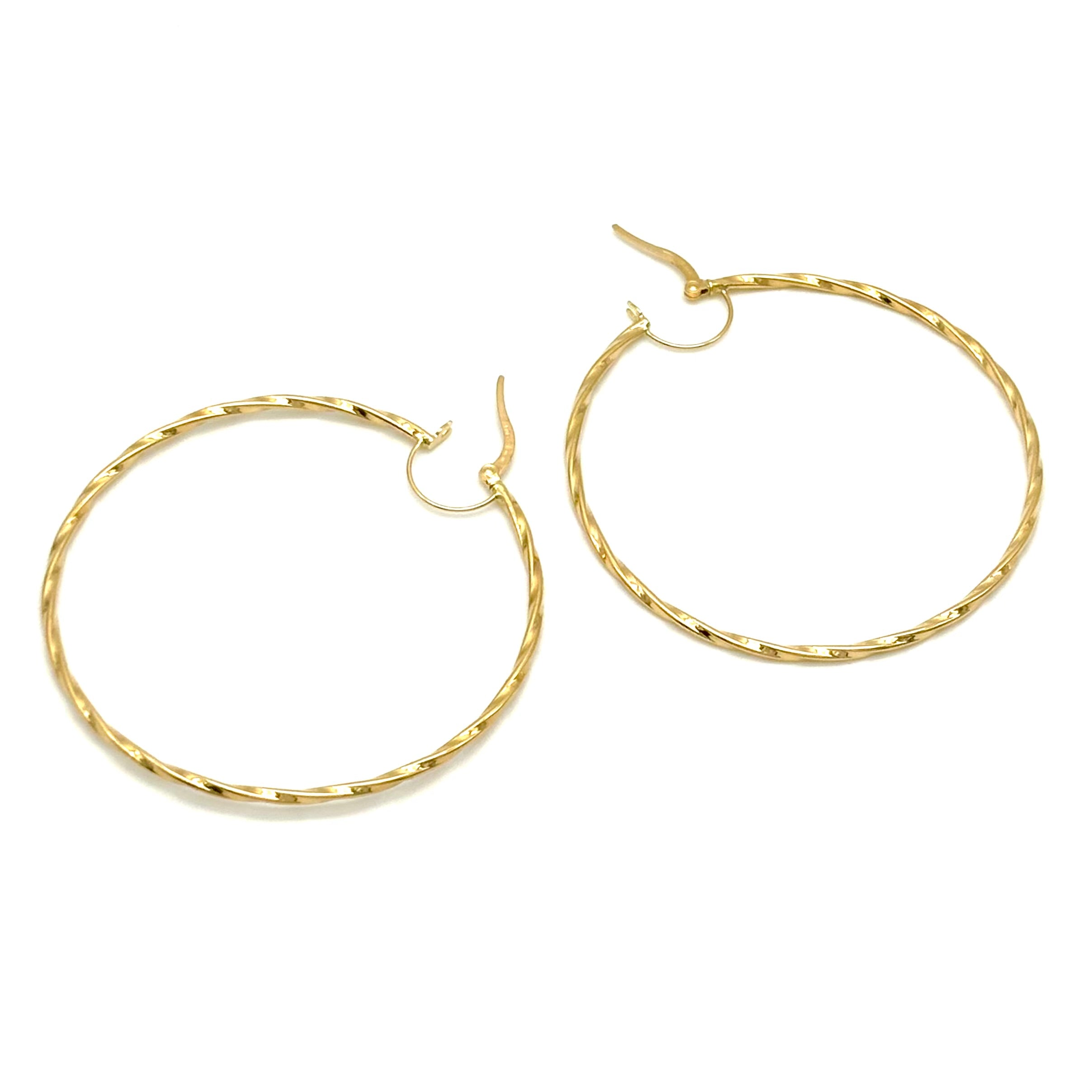 18K GOLD HOOP EARRINGS - HANDMADE IN ITALY