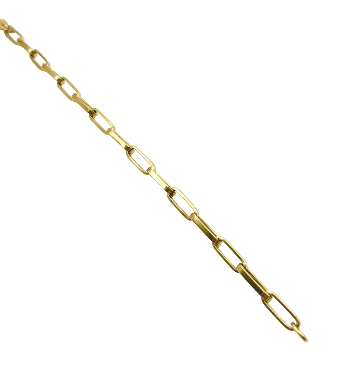 18K GOLD PAPER CLIP CHAIN BRACELET - HANDMADE IN ITALY