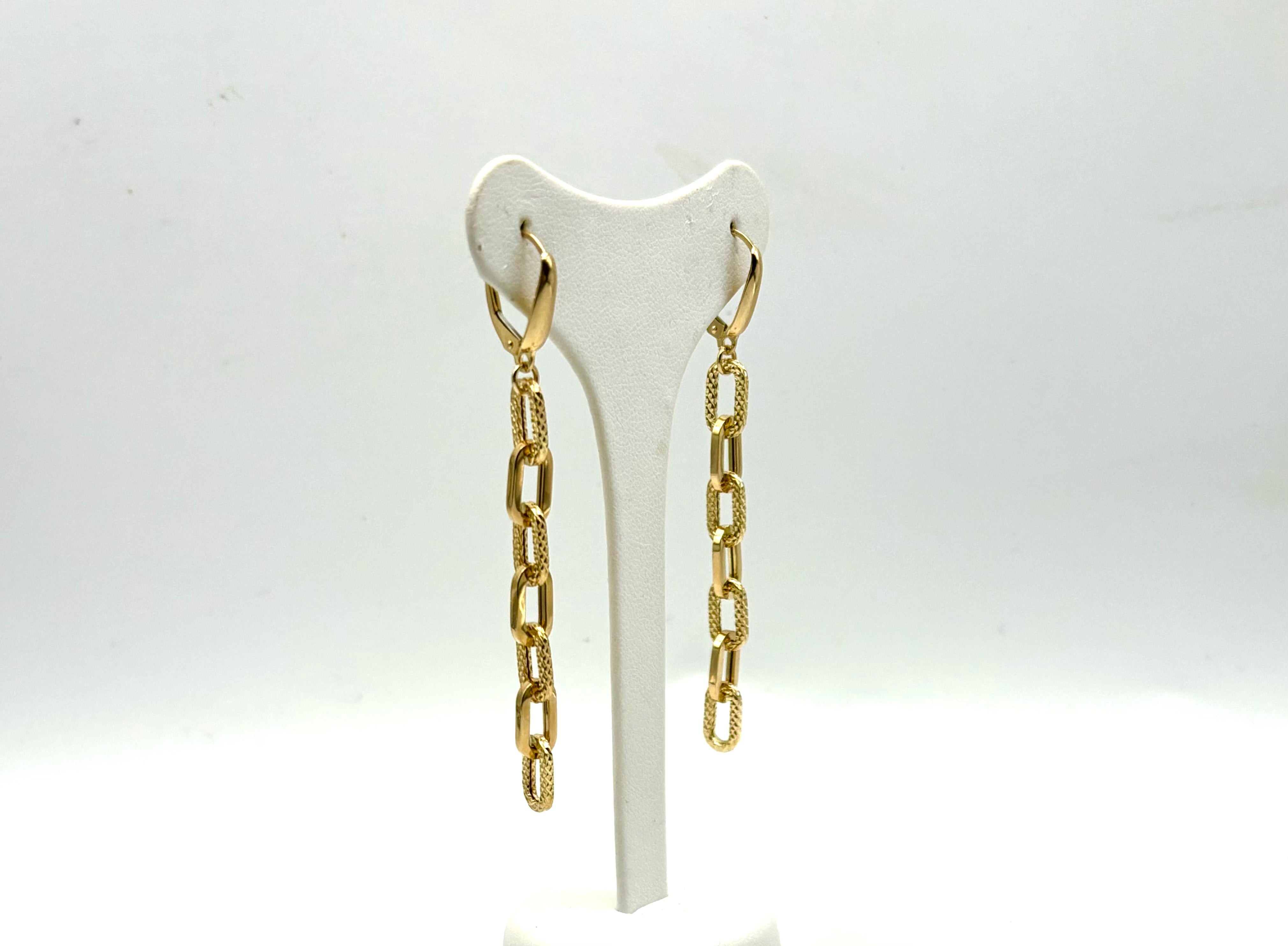 18K GOLD MANTELLO DROP EARRINGS - HANDMADE IN ITALY