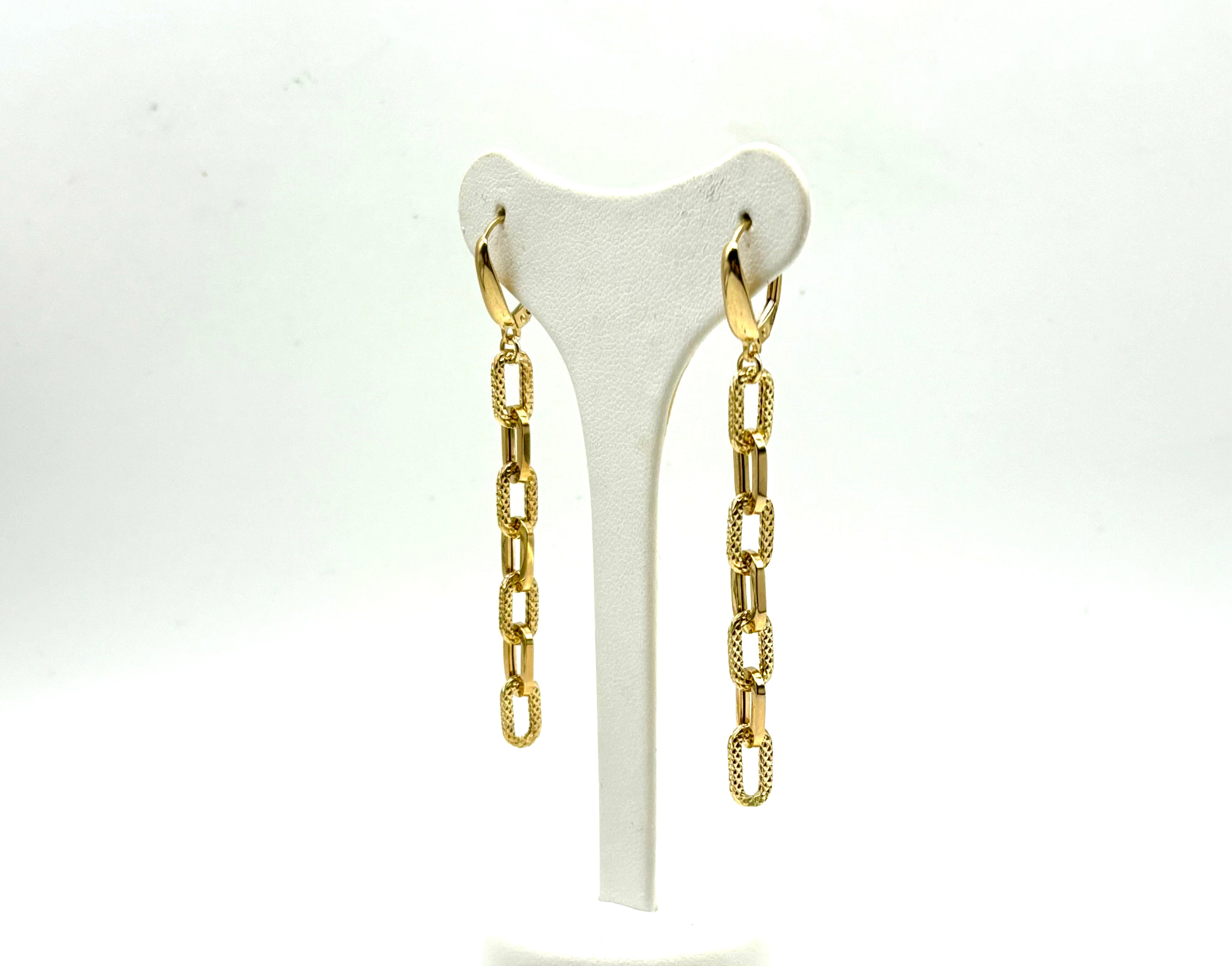 18K GOLD MANTELLO DROP EARRINGS - HANDMADE IN ITALY