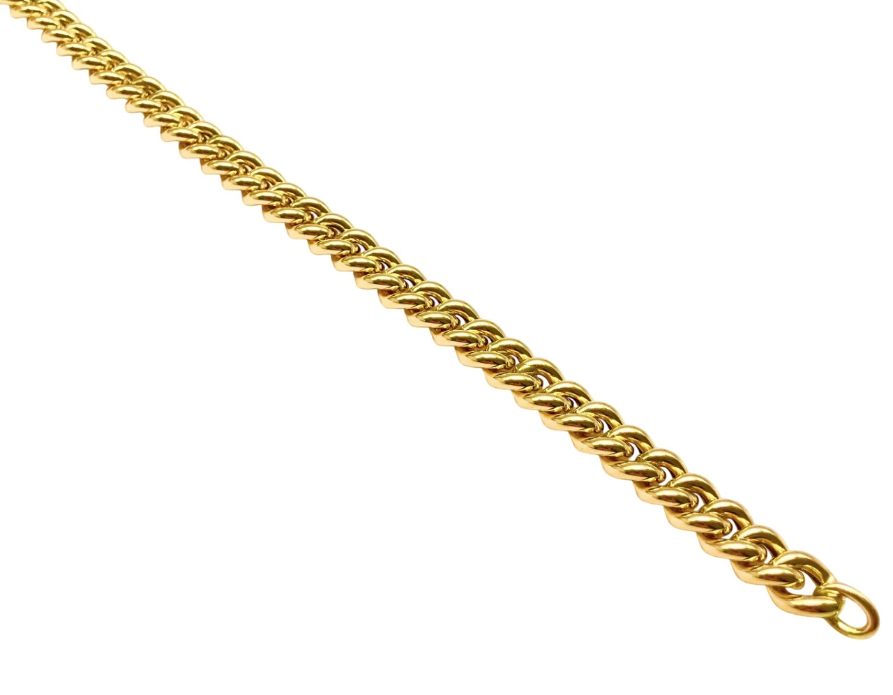 18K GOLD RIVIERA CUBAN CHAIN BRACELET - HANDMADE IN ITALY