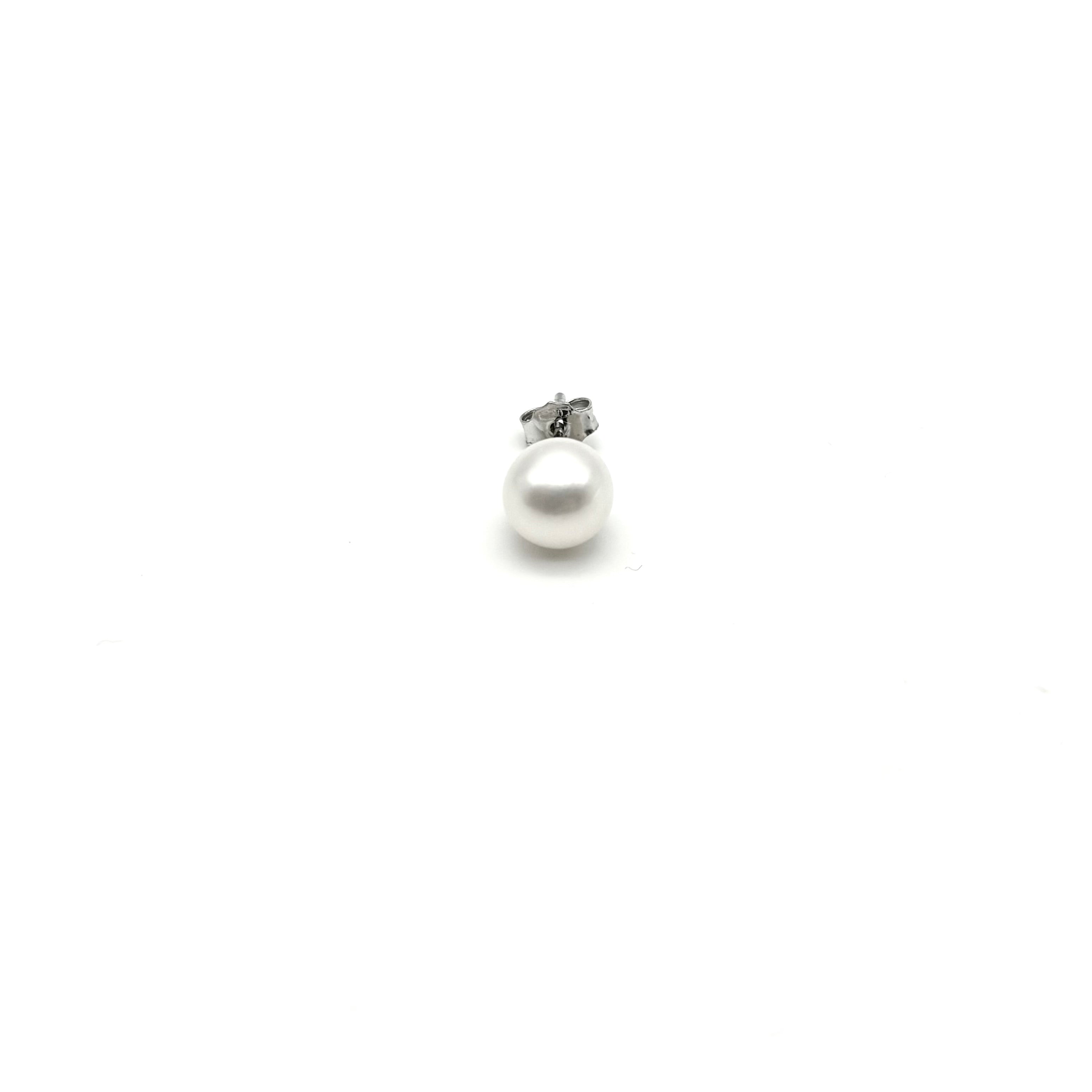 18K GOLD PEARL STUD EARRINGS - HANDMADE IN ITALY
