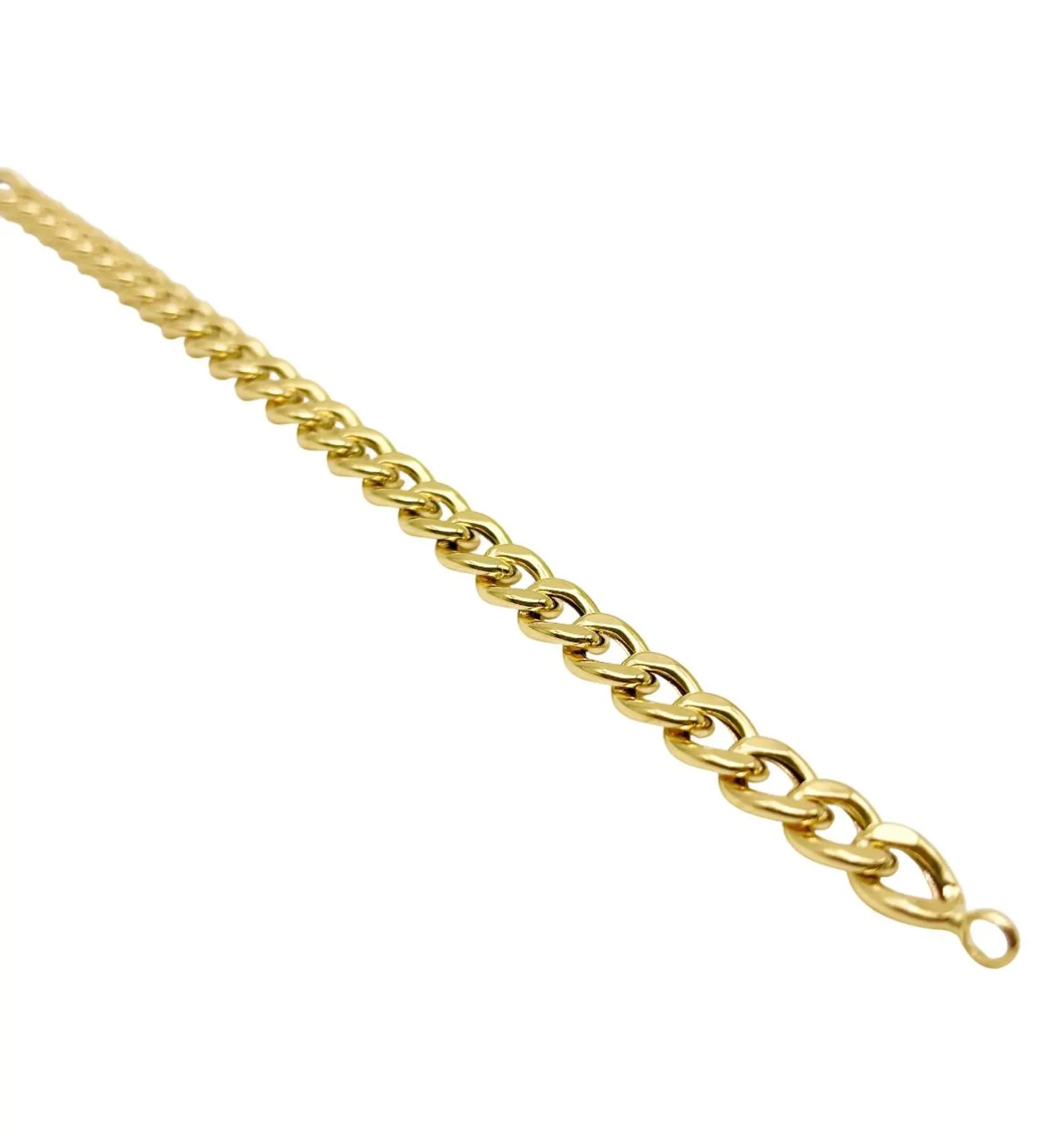 18K GOLD SESTRIERE CUBAN CHAIN BRACELET - HANDMADE IN ITALY