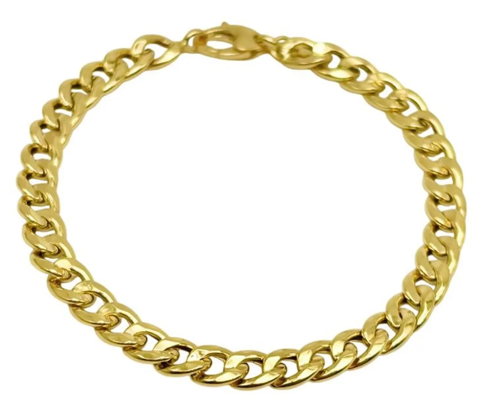 18K GOLD CORVARA CUBAN CHAIN BRACELET - HANDMADE IN ITALY