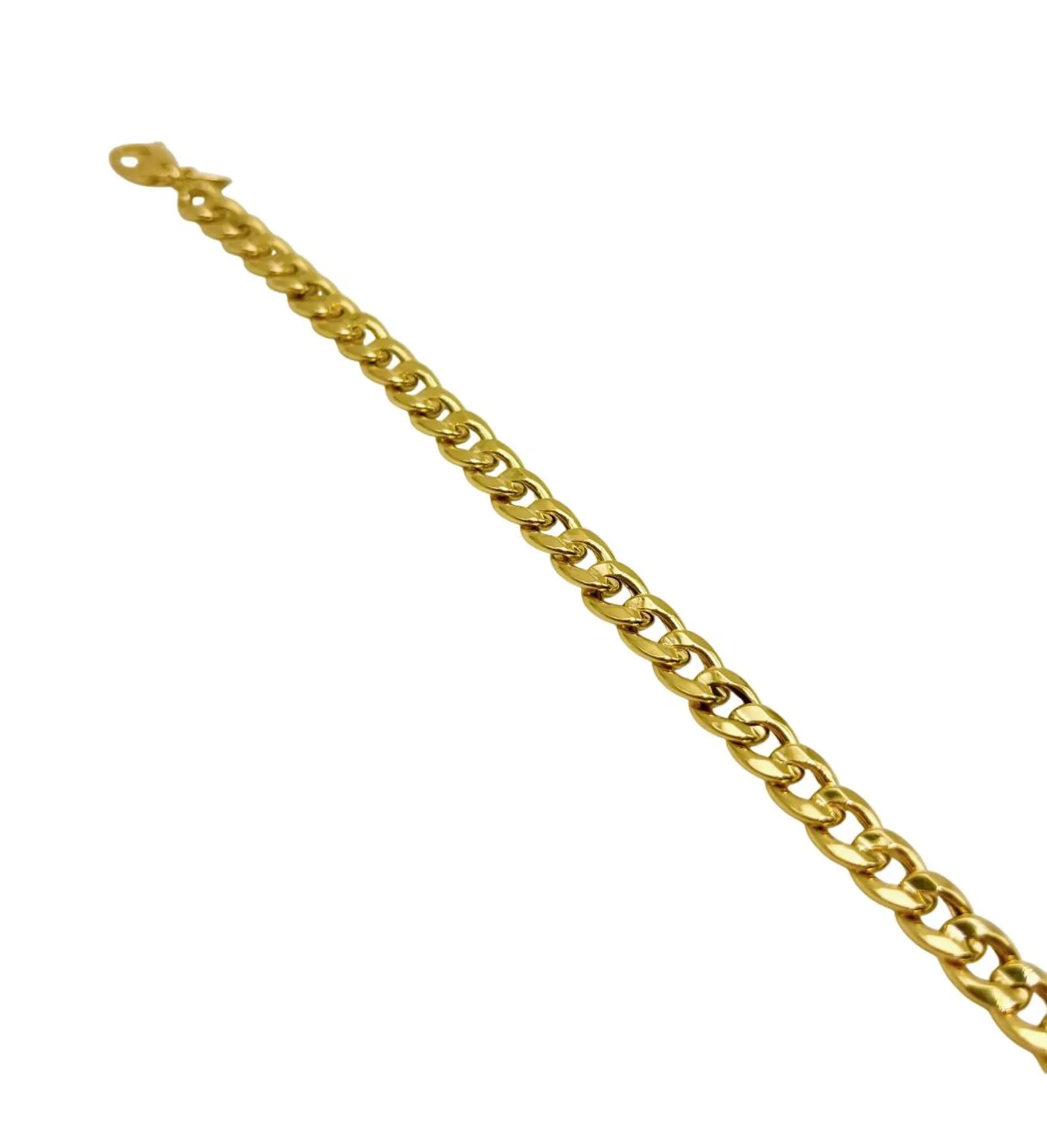 18K GOLD CORVARA CUBAN CHAIN BRACELET - HANDMADE IN ITALY