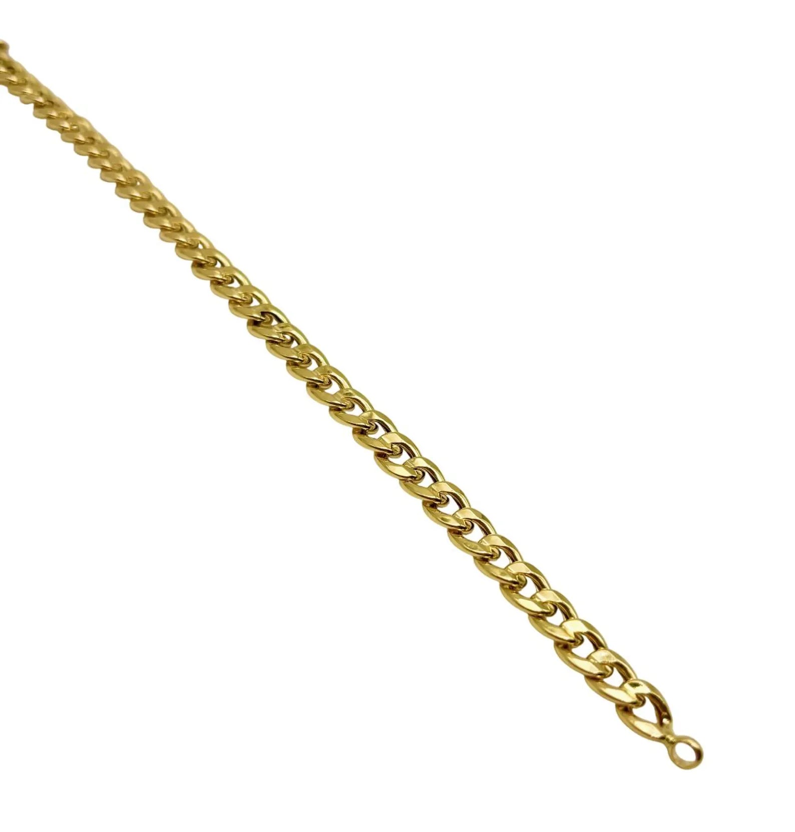18K GOLD CORVARA CUBAN CHAIN BRACELET - HANDMADE IN ITALY
