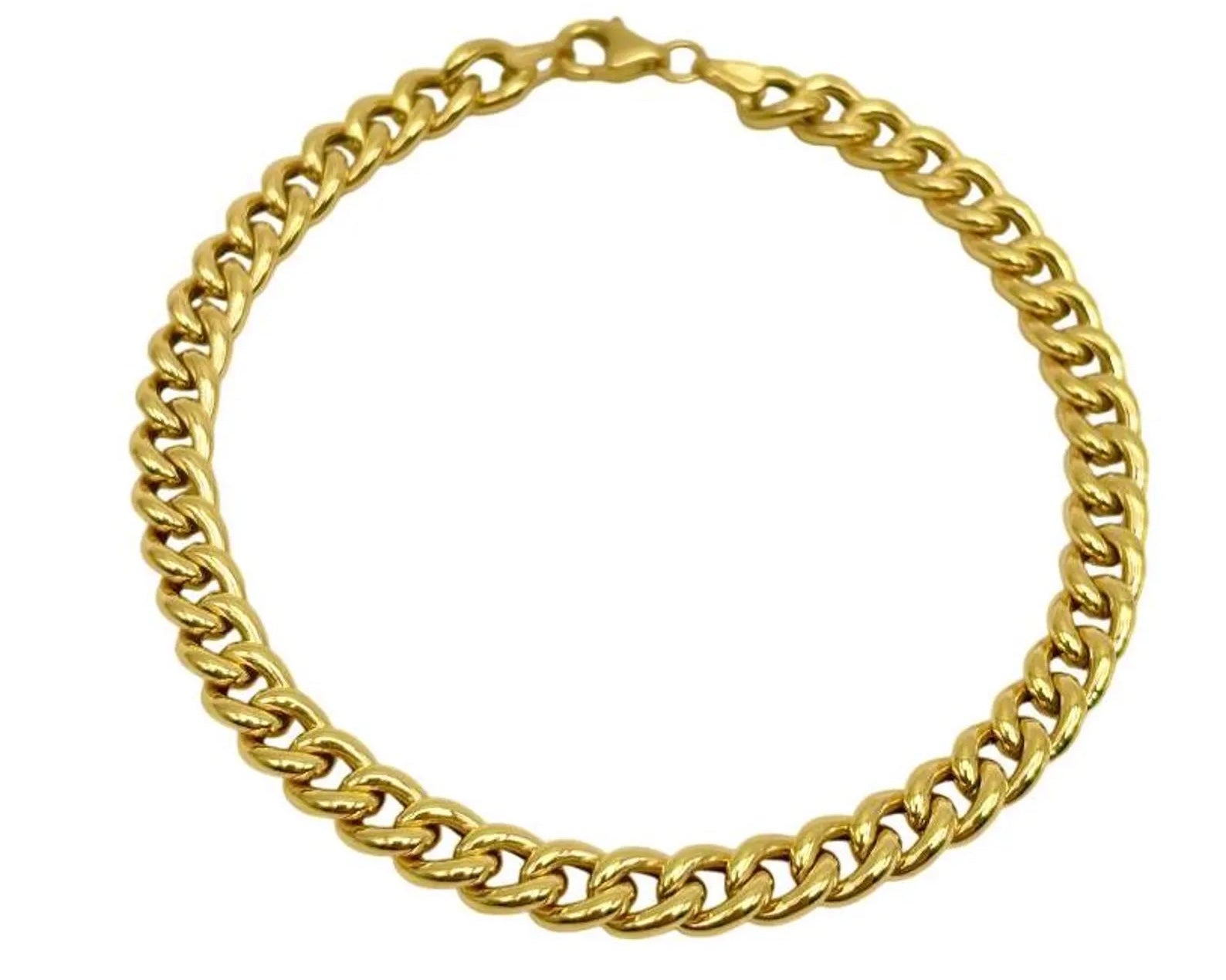 18K GOLD AMIATA CUBAN CHAIN BRACELET - HANDMADE IN ITALY