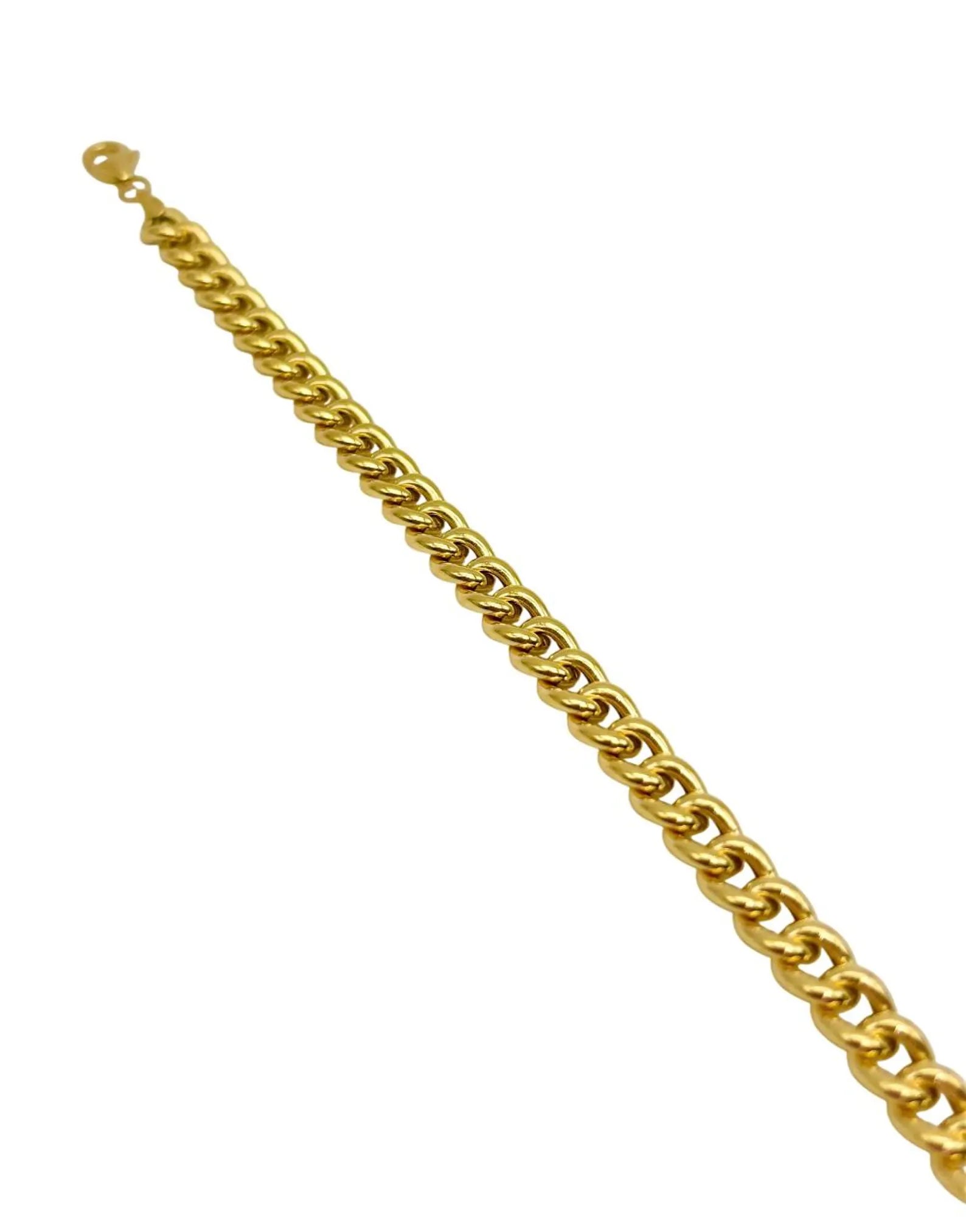 18K GOLD AMIATA CUBAN CHAIN BRACELET - HANDMADE IN ITALY